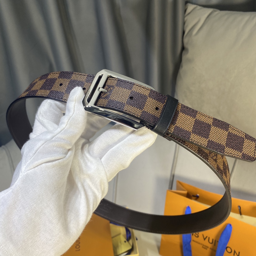 Louis Vuitton Male Leather Belt Cow Leather L