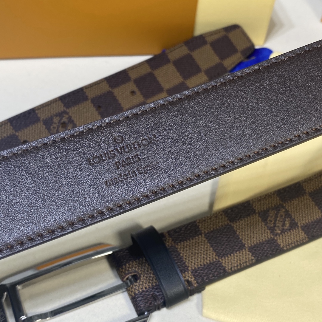 Louis Vuitton Male Leather Belt Cow Leather L