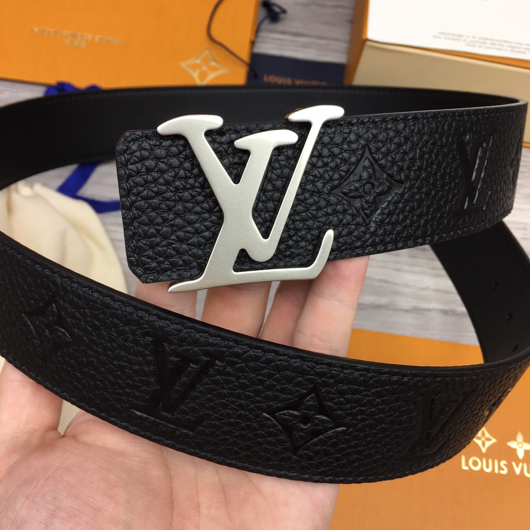 Louis Vuitton Leather Belt Top Grain Leather M-l