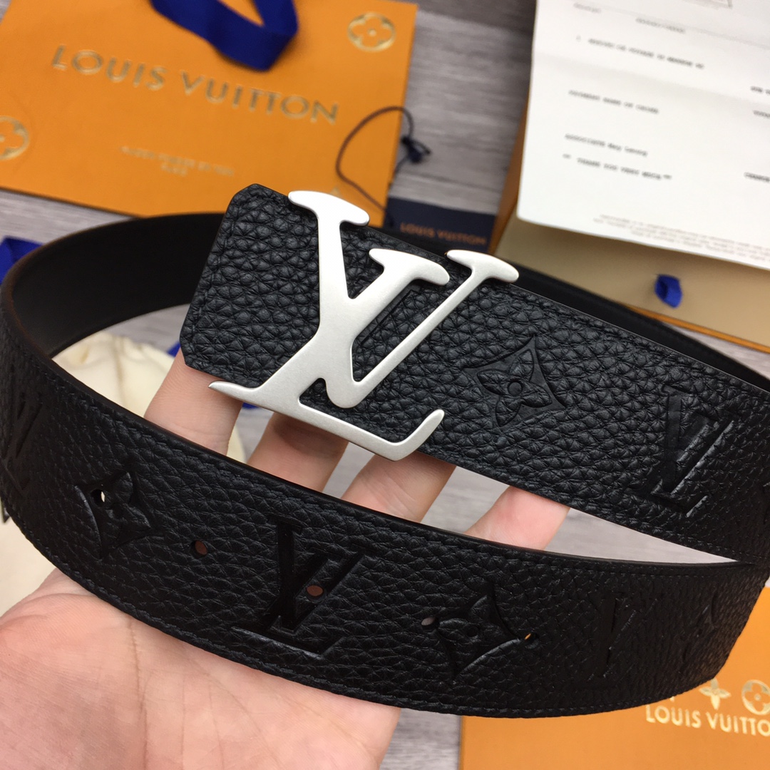 Louis Vuitton Leather Belt Top Grain Leather M-l