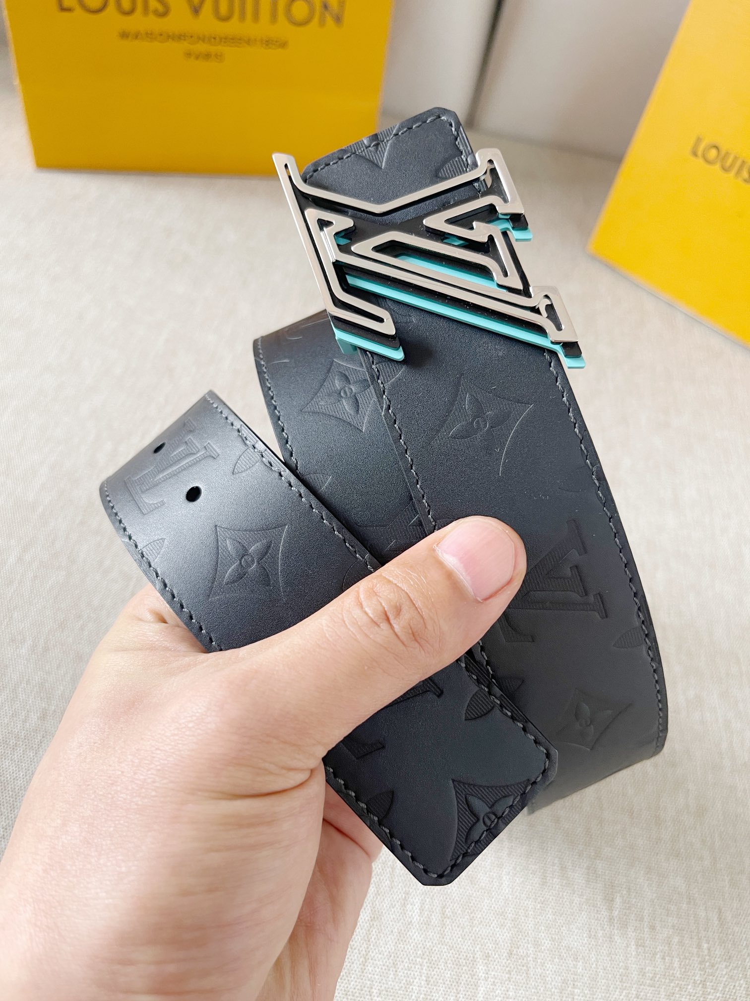 Louis Vuitton Male Basic Belt Cow Leather M-l