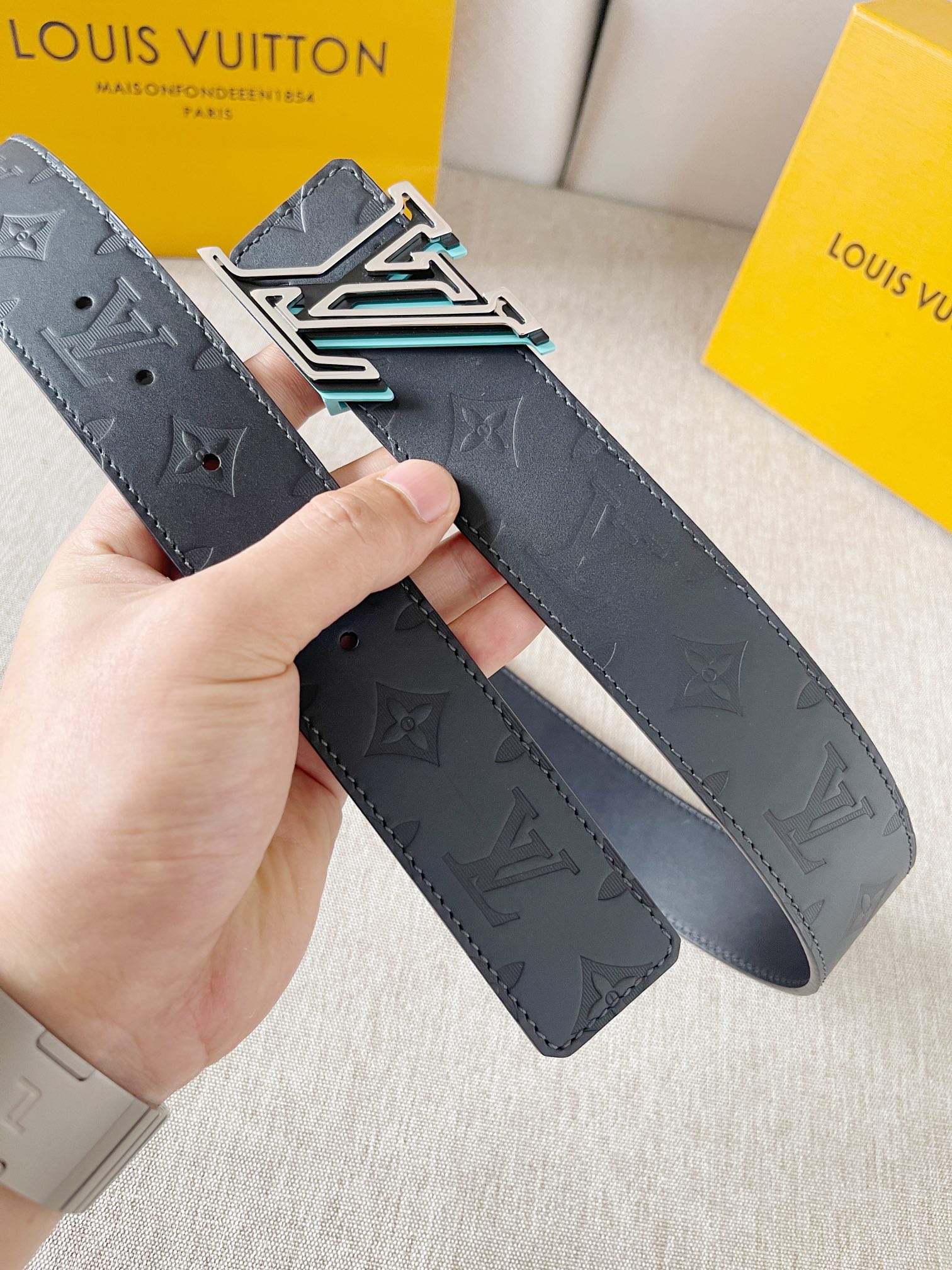 Louis Vuitton Male Basic Belt Cow Leather M-l