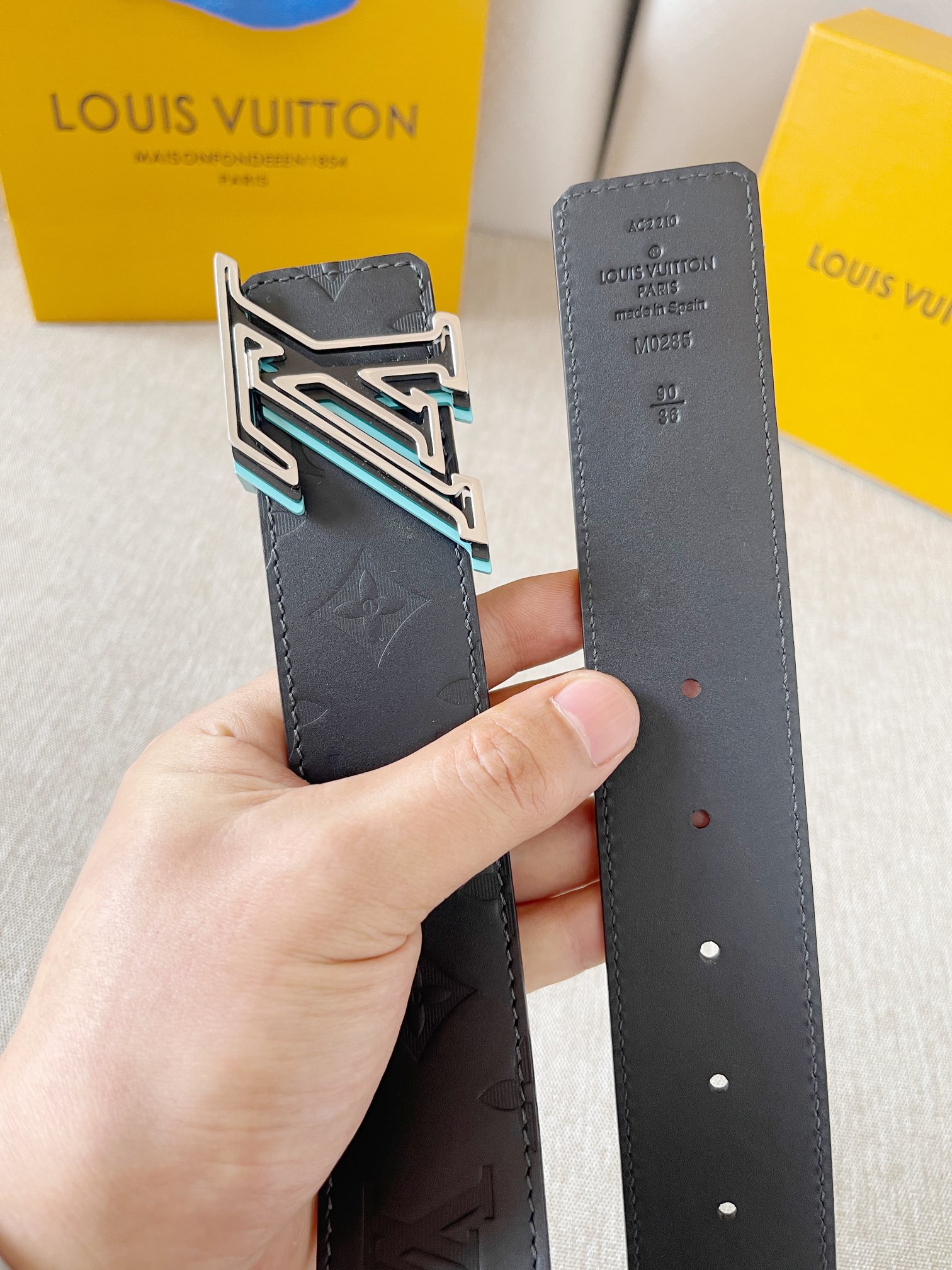 Louis Vuitton Male Basic Belt Cow Leather M-l