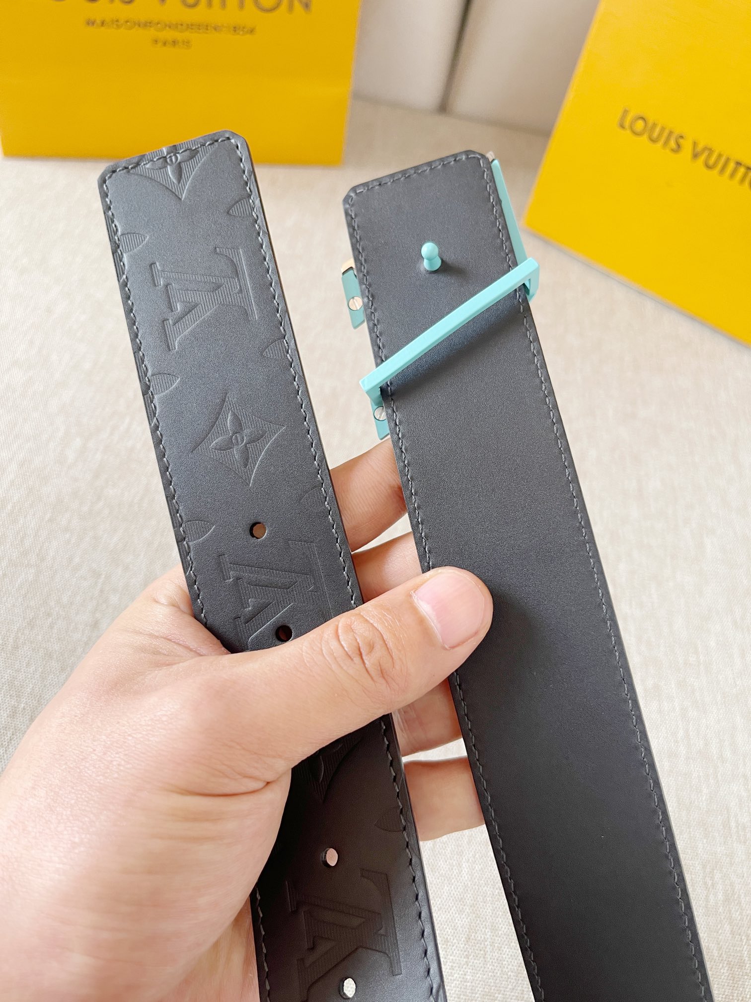 Louis Vuitton Male Basic Belt Cow Leather M-l