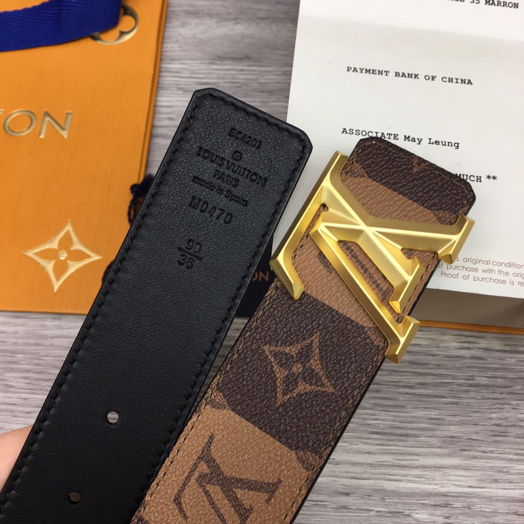 Louis Vuitton Male Basic Belt Cow Leather M-l