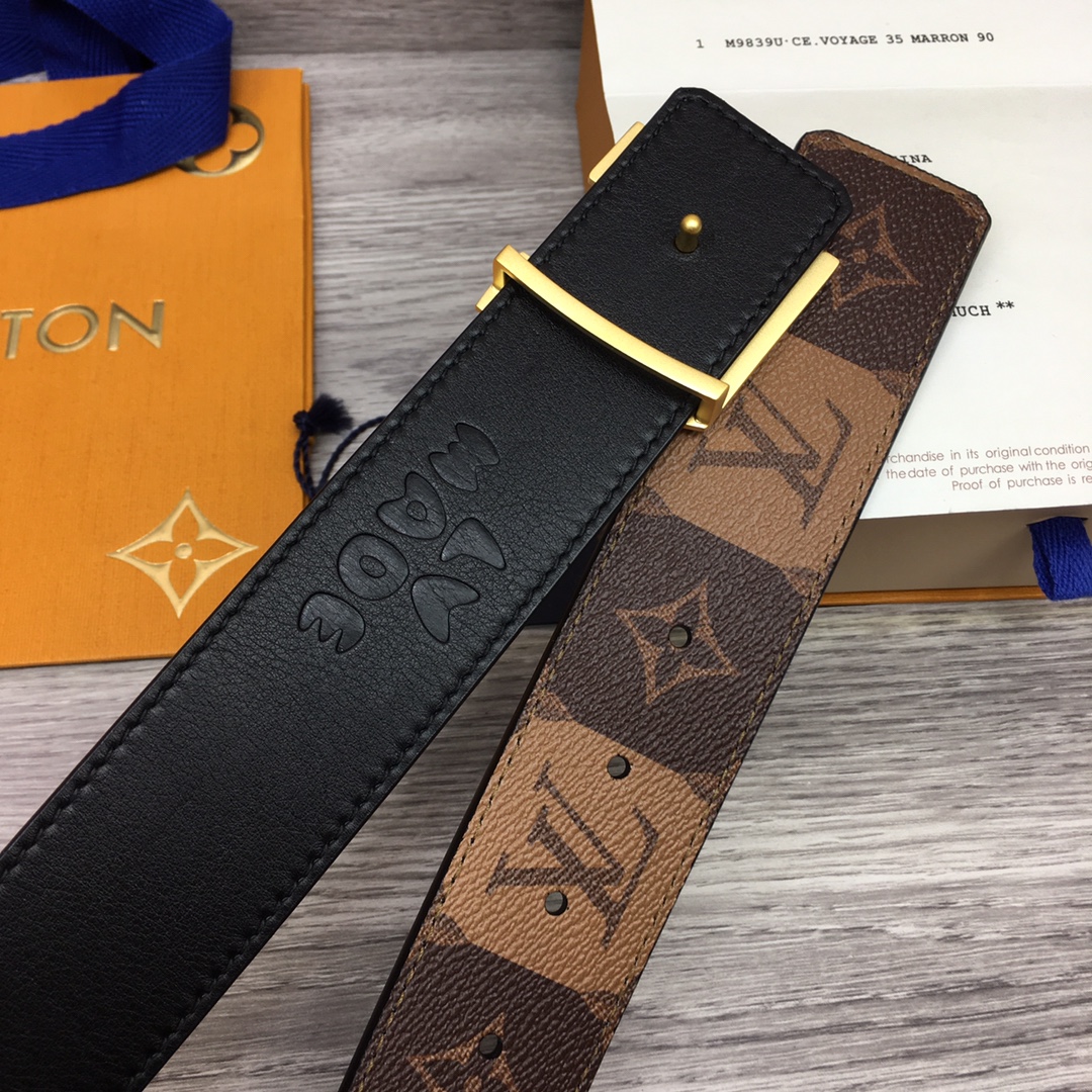 Louis Vuitton Male Basic Belt Cow Leather M-l
