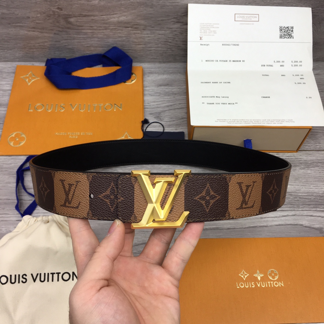 Louis Vuitton Male Basic Belt Cow Leather M-l