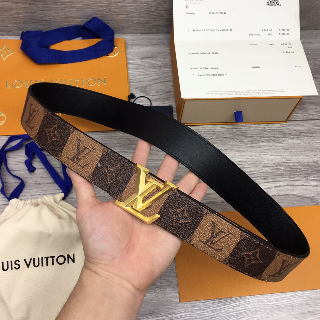 Louis Vuitton Male Basic Belt Cow Leather M-l