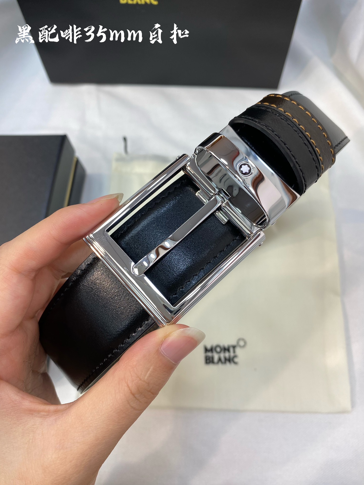 Montblanc Leather Belt Top Grain Leather M-l