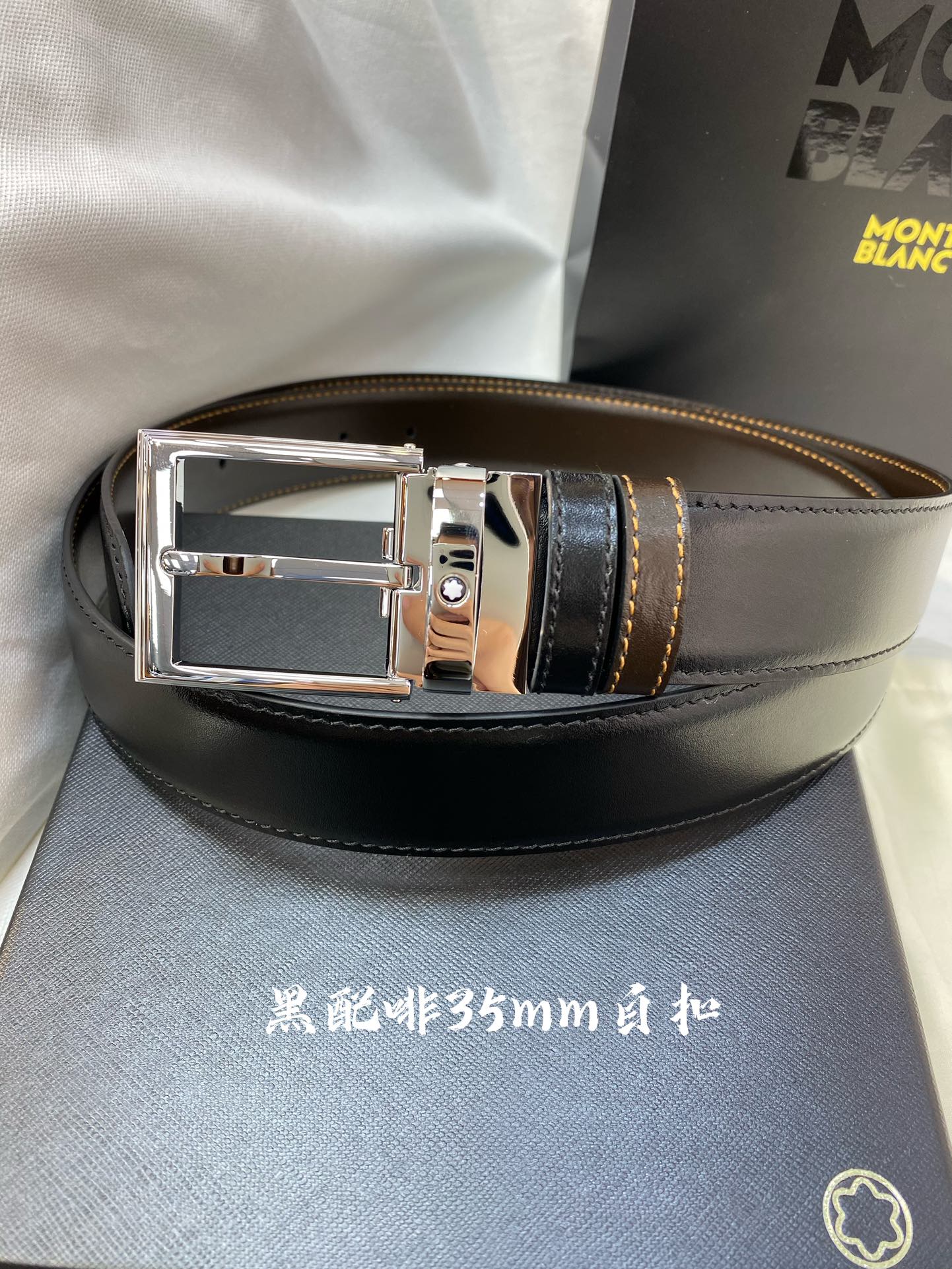 Montblanc Leather Belt Top Grain Leather M-l