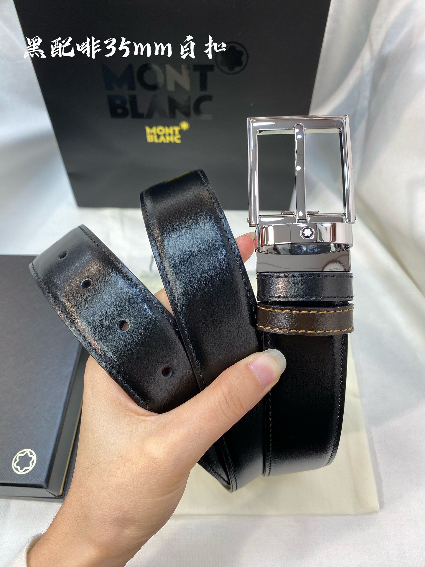 Montblanc Leather Belt Top Grain Leather M-l