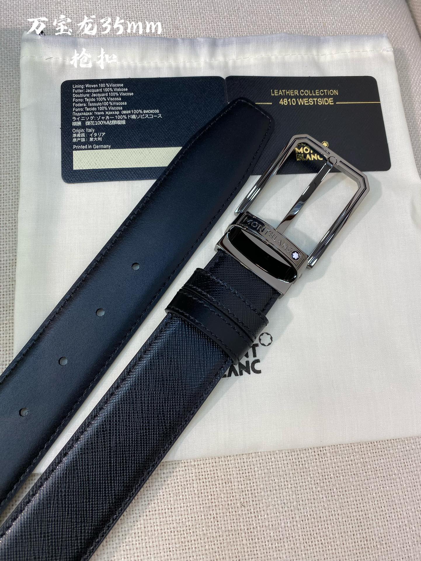 Montblanc Leather Belt Top Grain Leather M-l