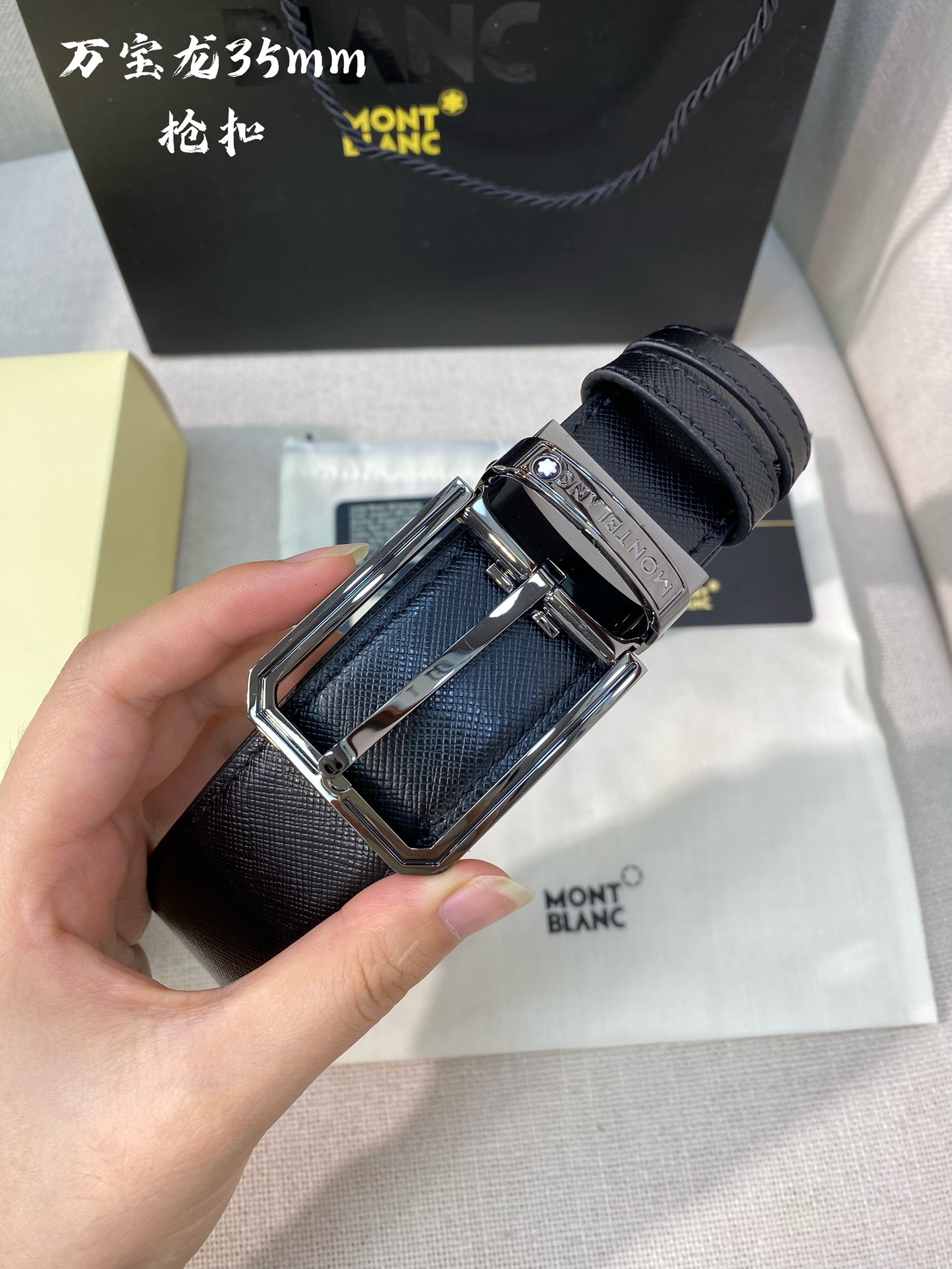 Montblanc Leather Belt Top Grain Leather M-l