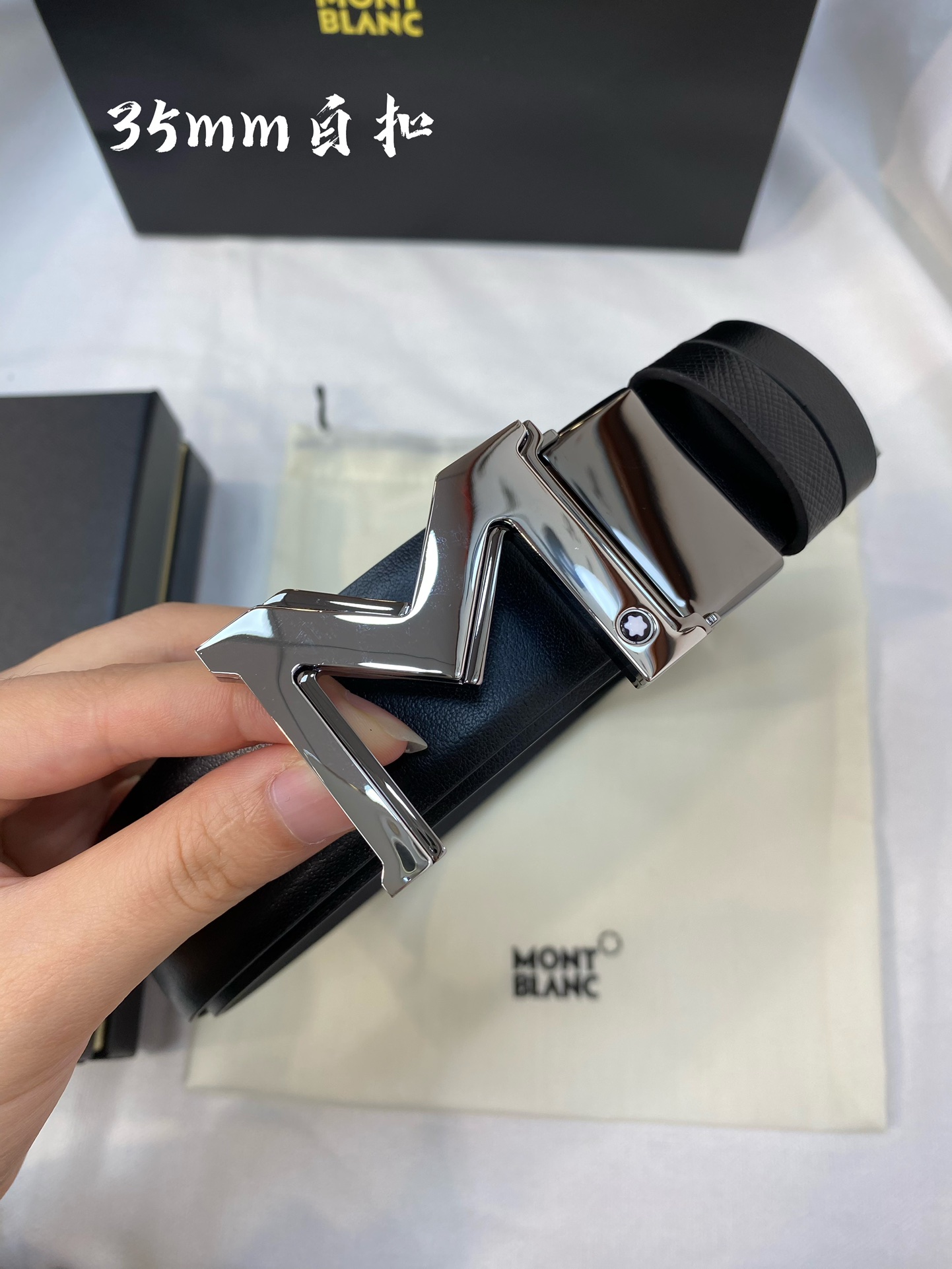 Montblanc Leather Belt Top Grain Leather M-l