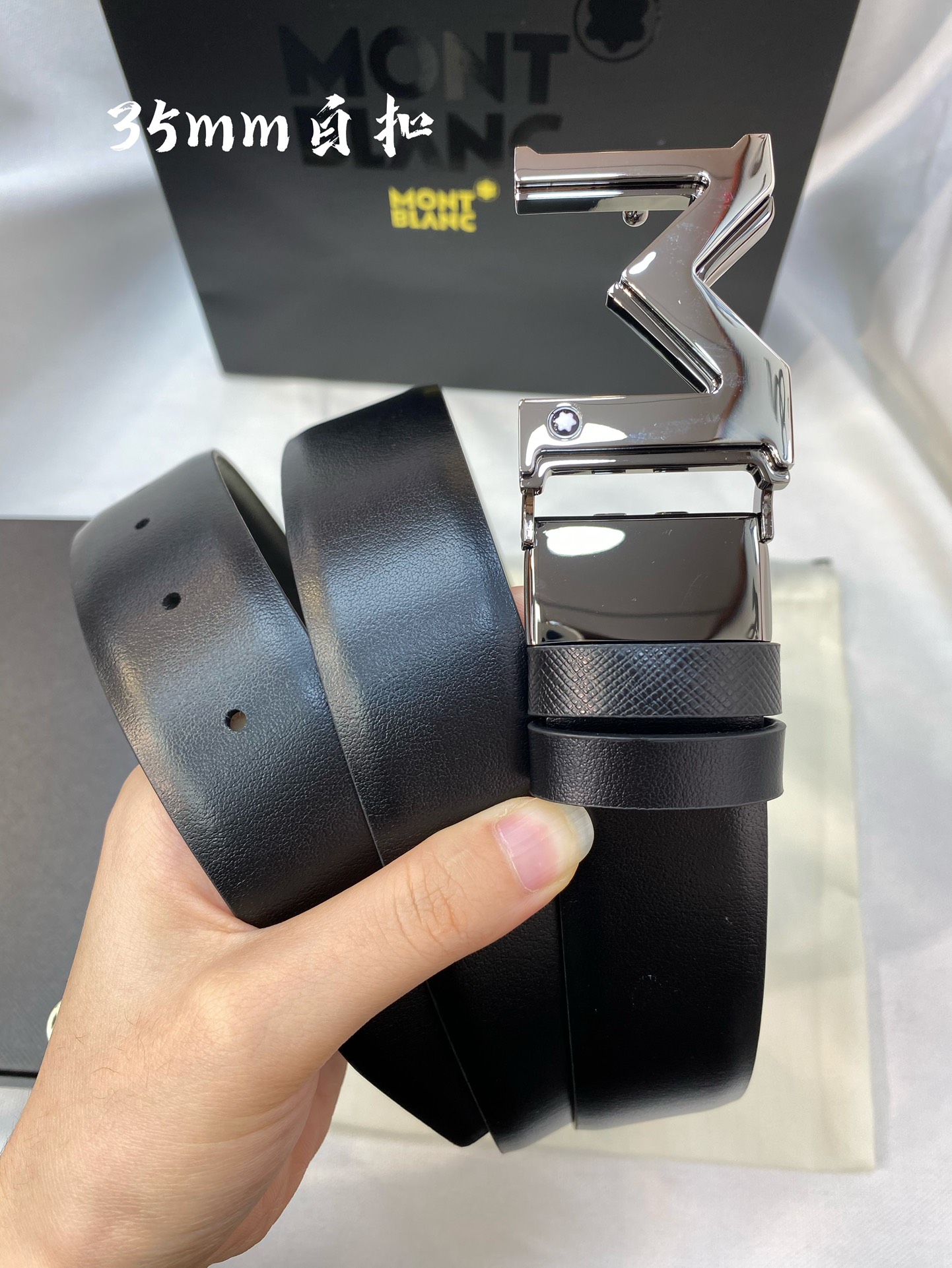 Montblanc Leather Belt Top Grain Leather M-l