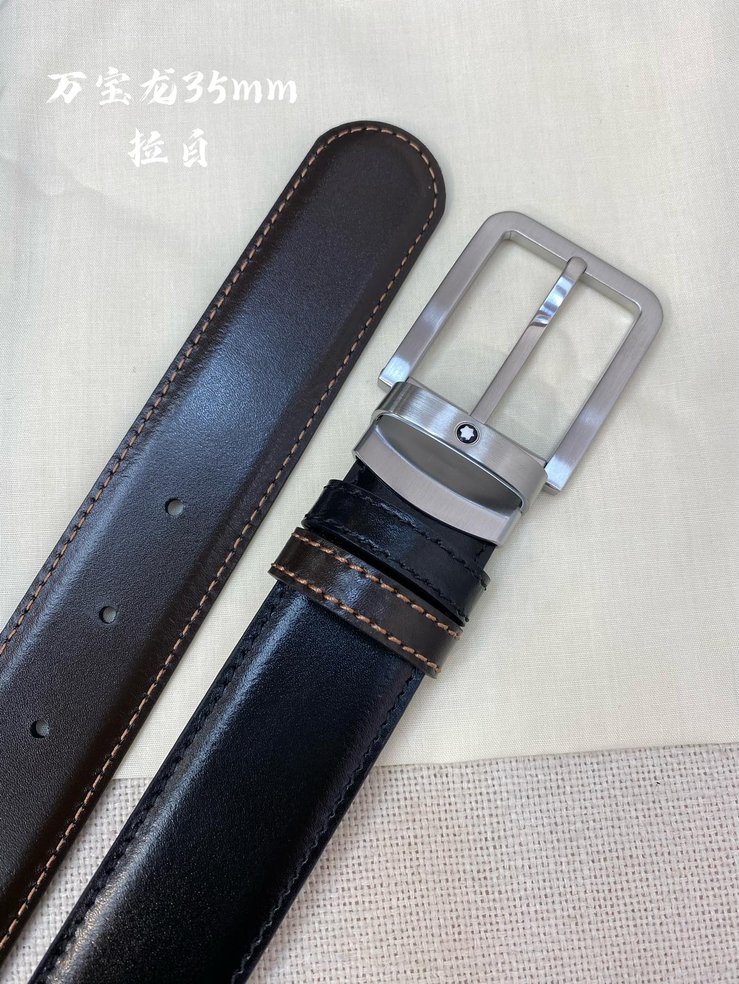Montblanc Leather Belt Top Grain Leather M-l