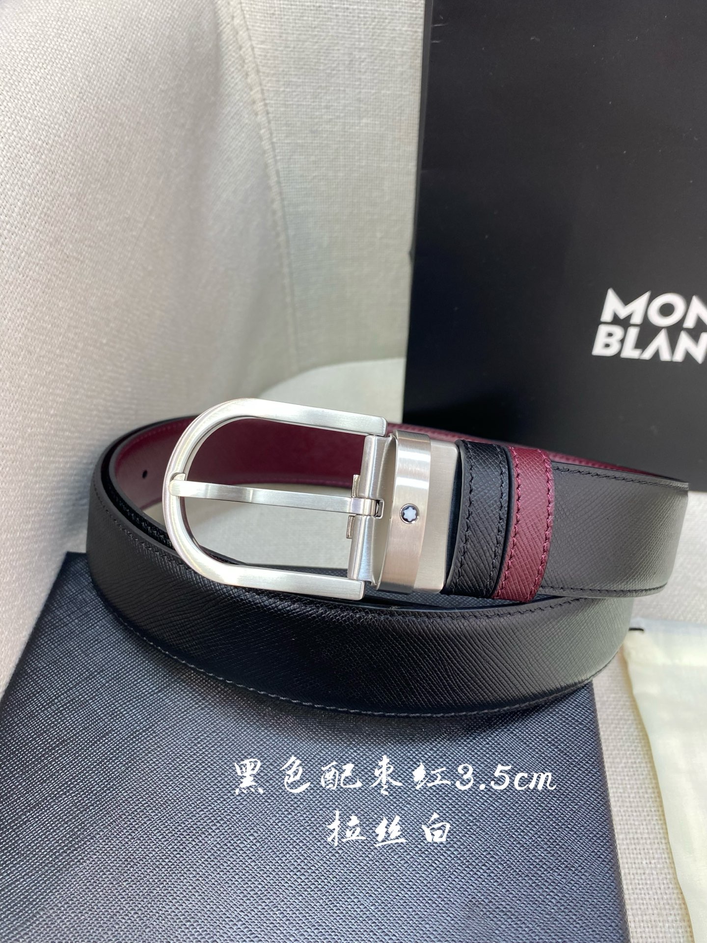 Montblanc Leather Belt Top Grain Leather M-l