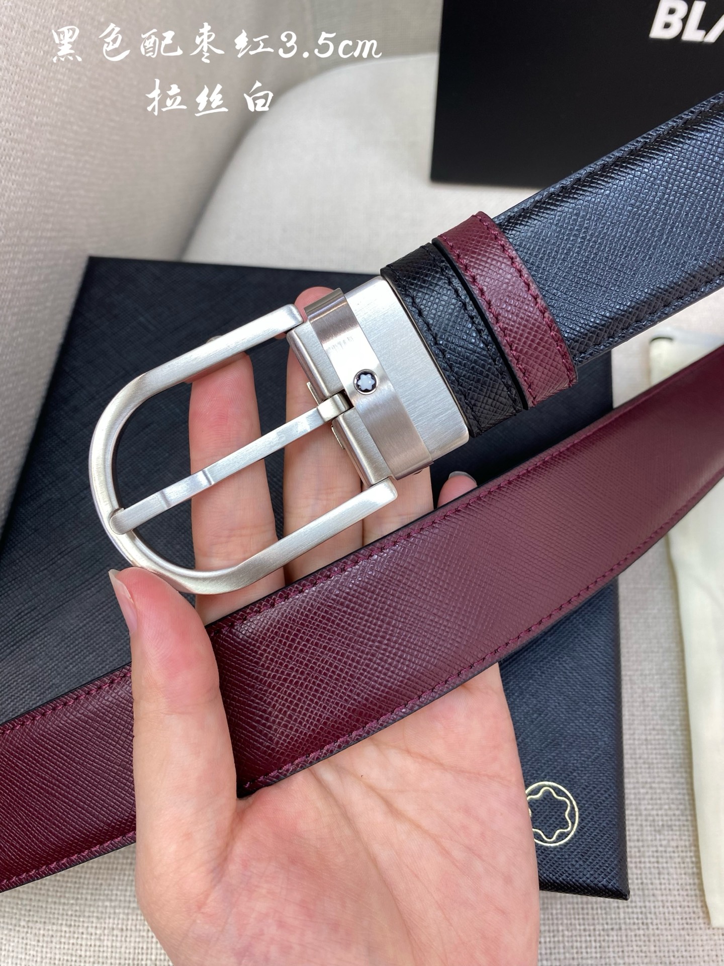 Montblanc Leather Belt Top Grain Leather M-l