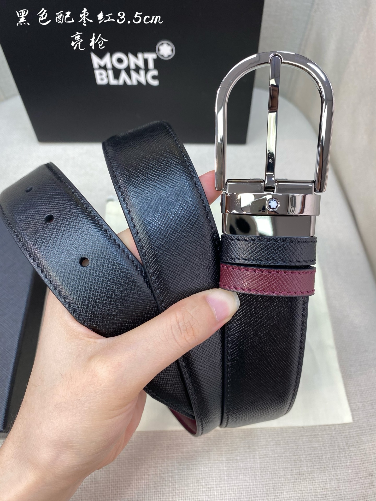Montblanc Leather Belt Top Grain Leather M-l