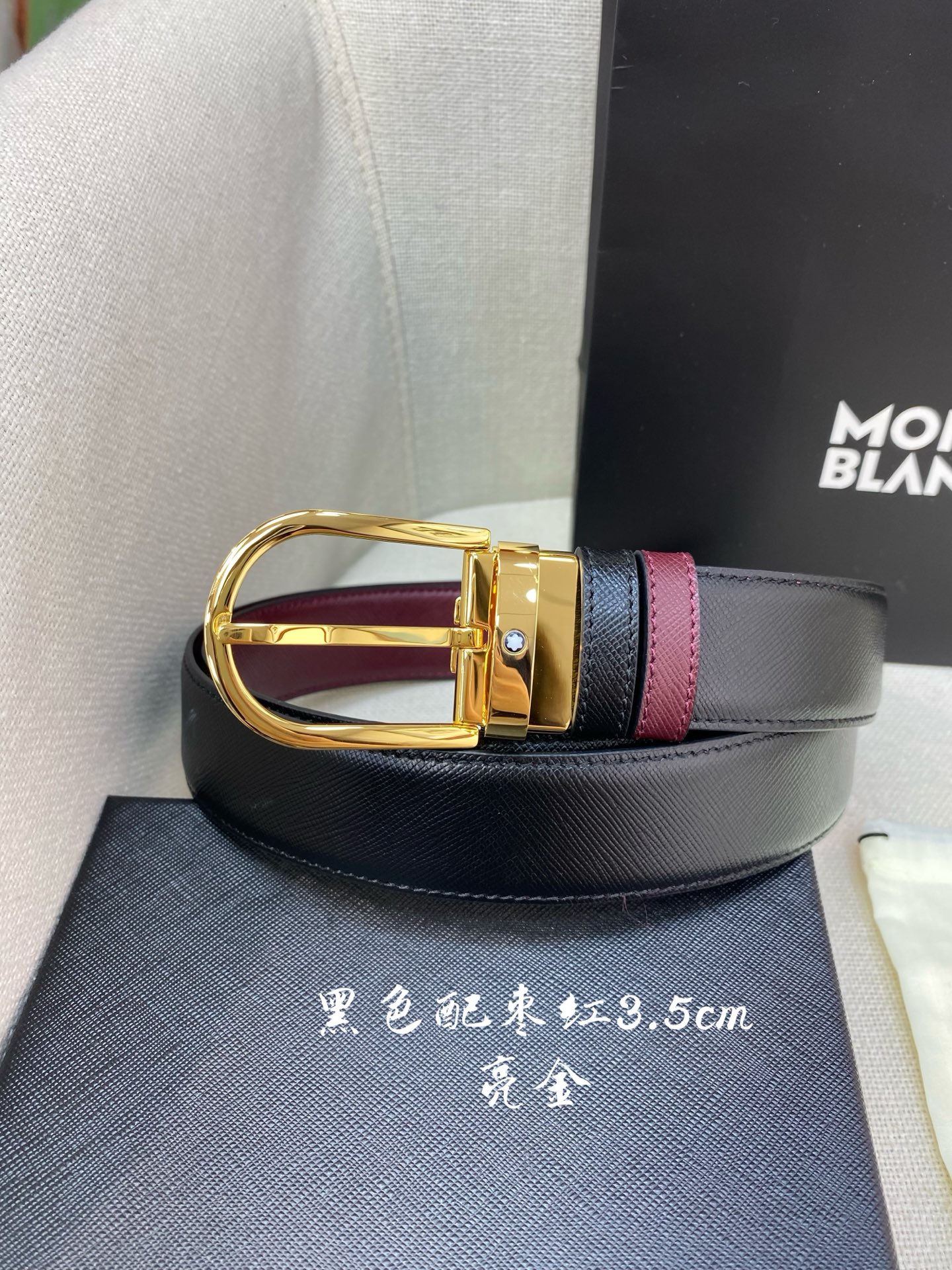 Montblanc Leather Belt Top Grain Leather M-l