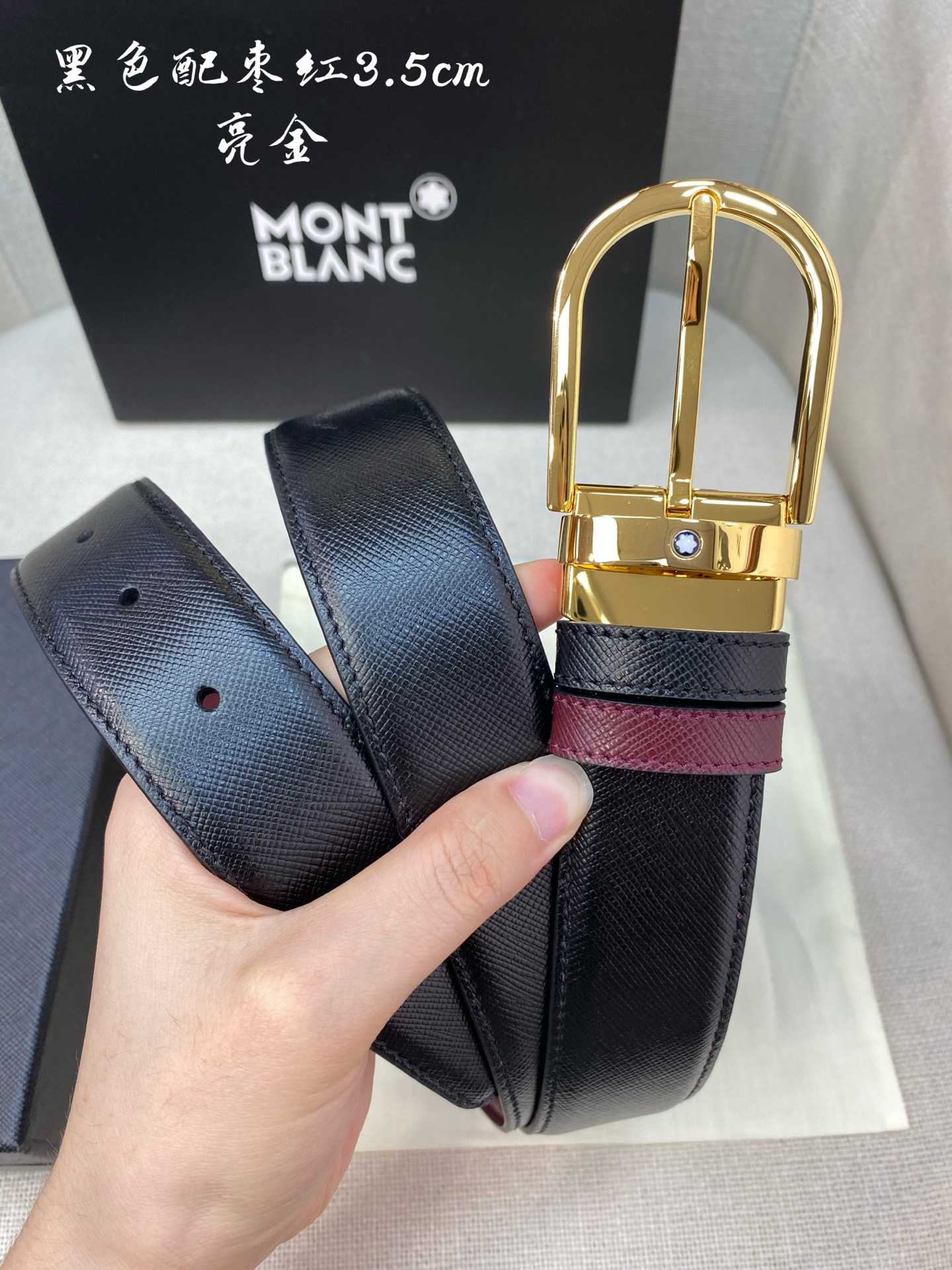 Montblanc Leather Belt Top Grain Leather M-l