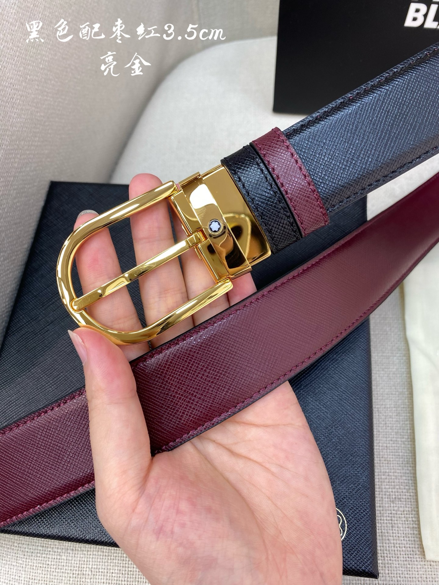 Montblanc Leather Belt Top Grain Leather M-l