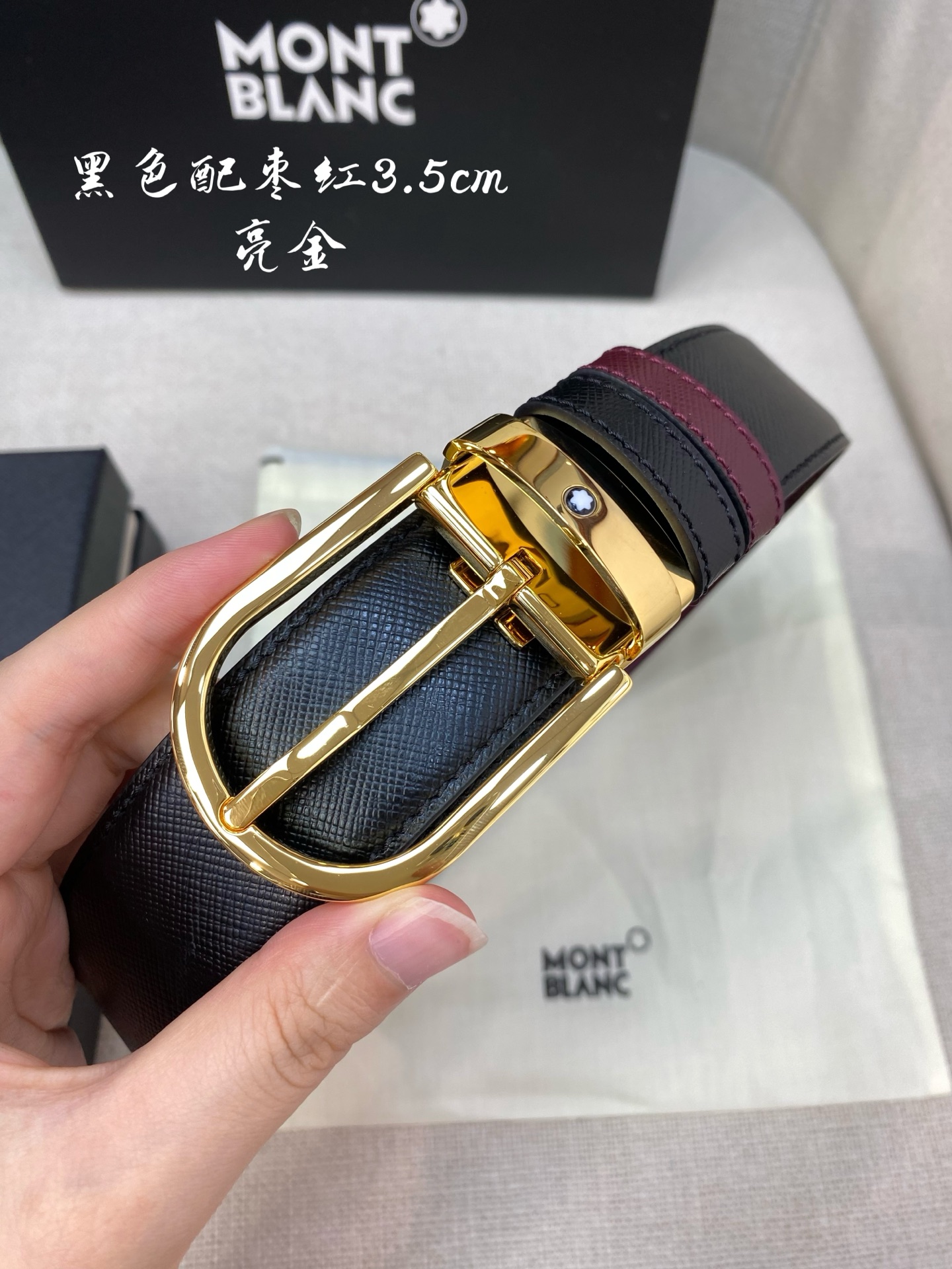 Montblanc Leather Belt Top Grain Leather M-l