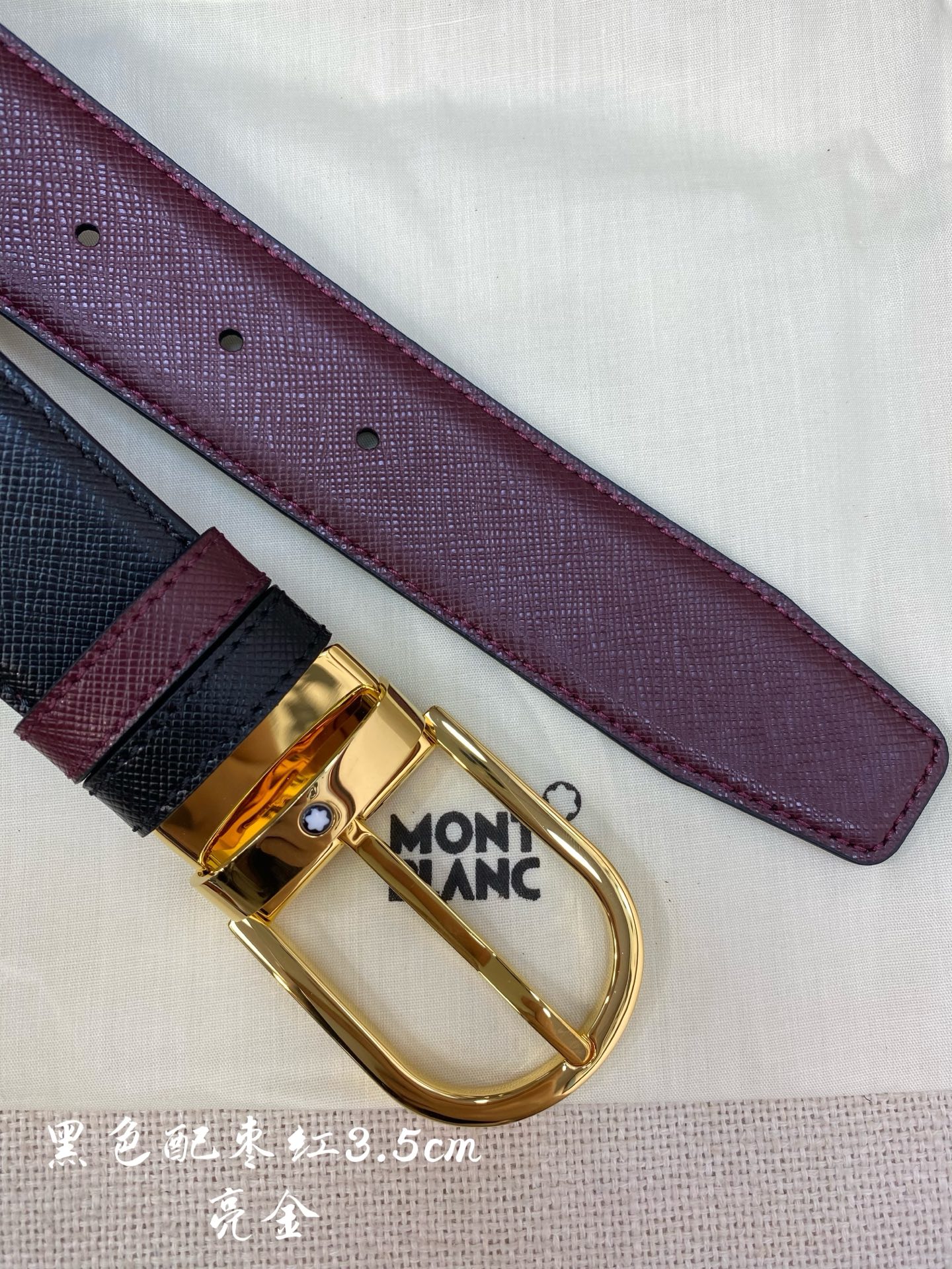 Montblanc Leather Belt Top Grain Leather M-l