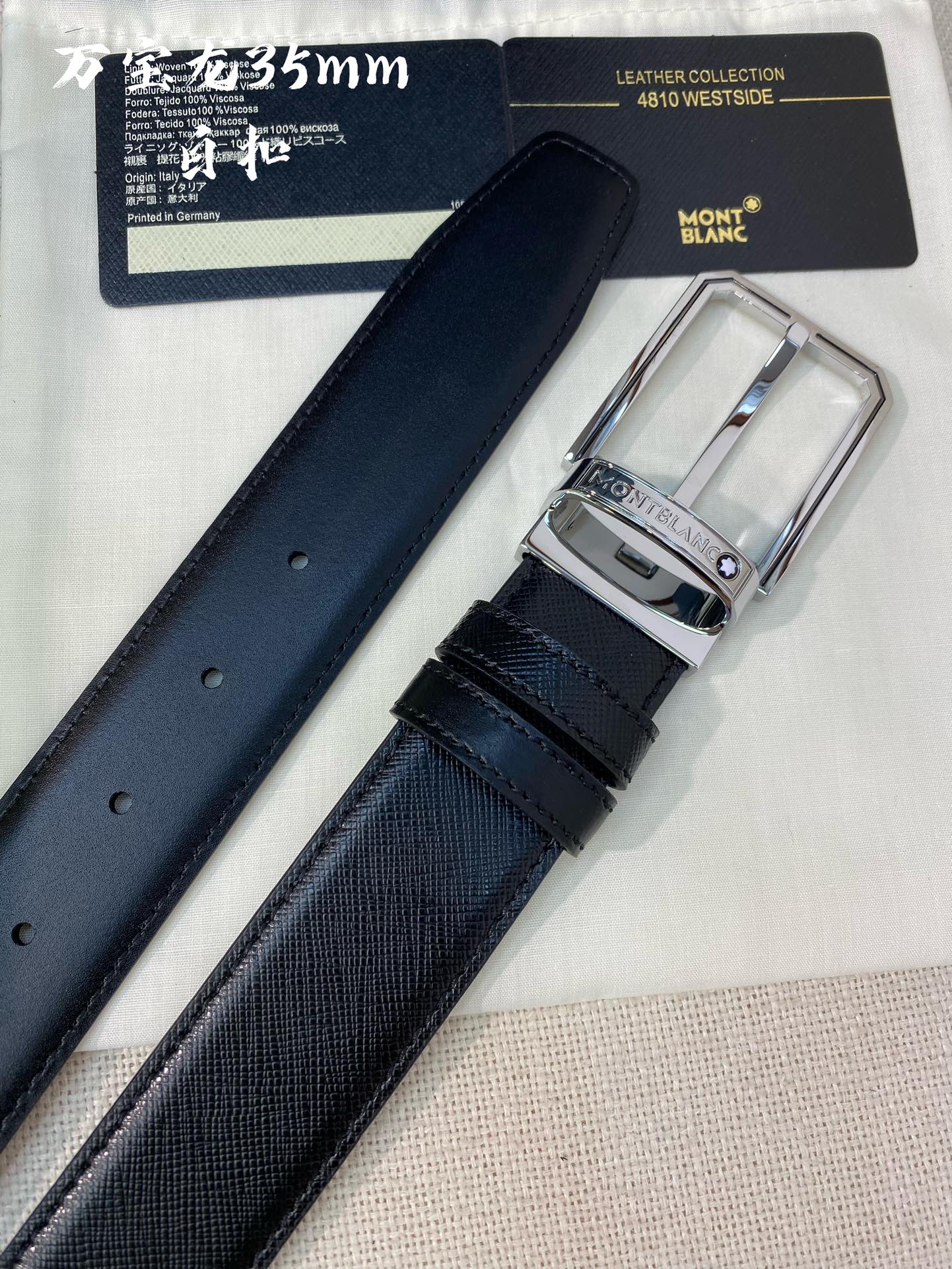 Montblanc Leather Belt Top Grain Leather M-l