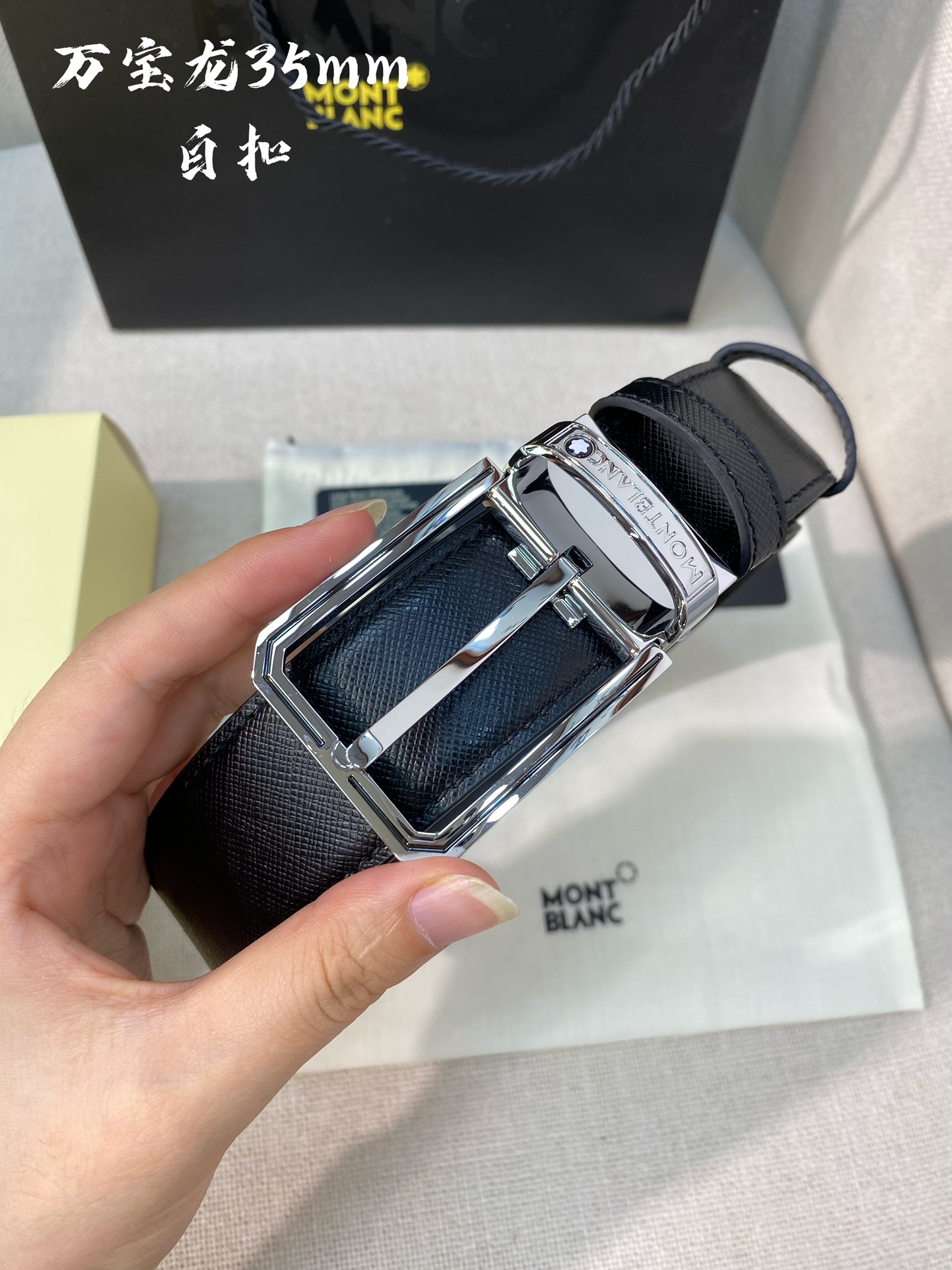Montblanc Leather Belt Top Grain Leather M-l