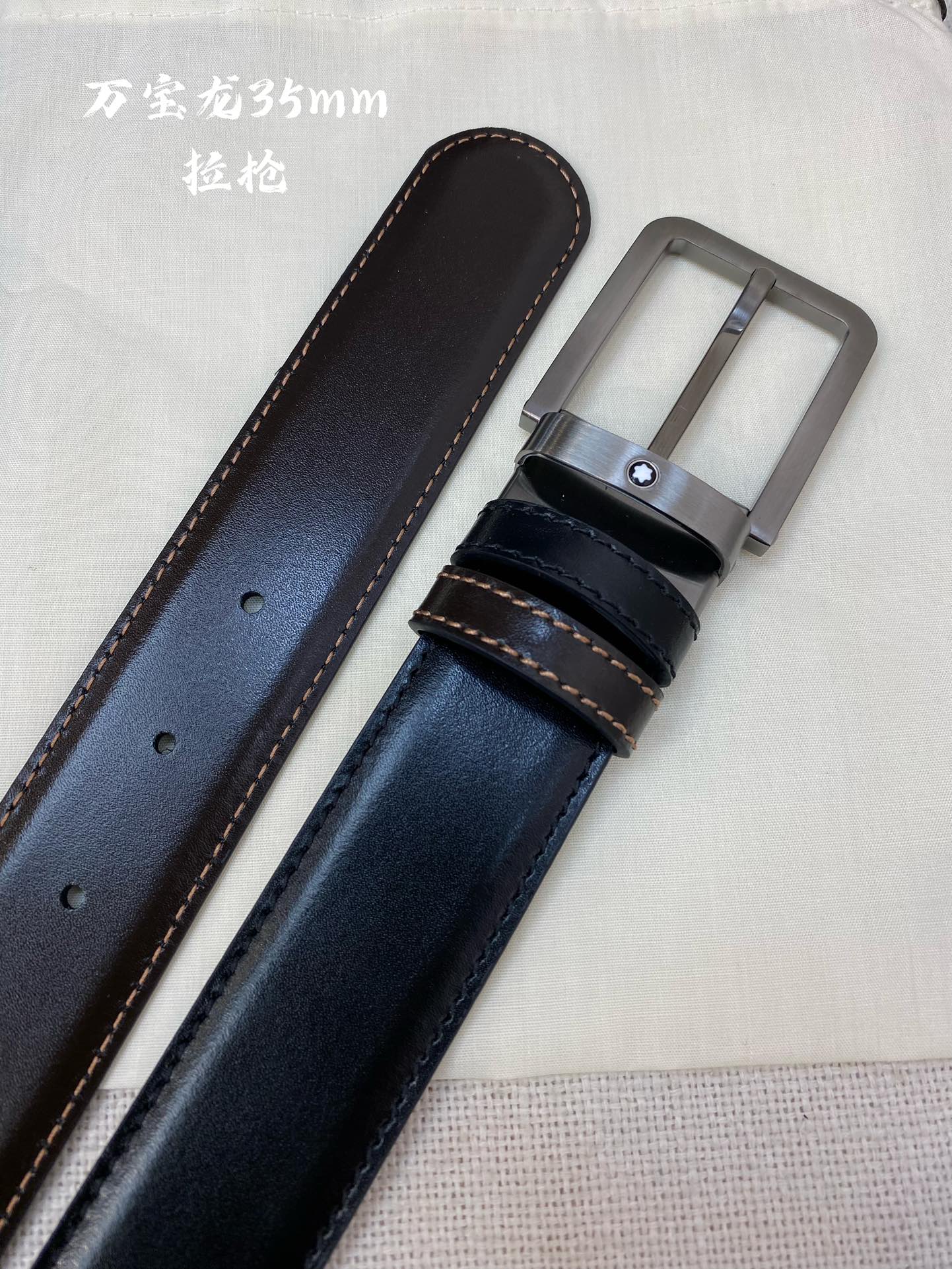 Montblanc Leather Belt Top Grain Leather M-l