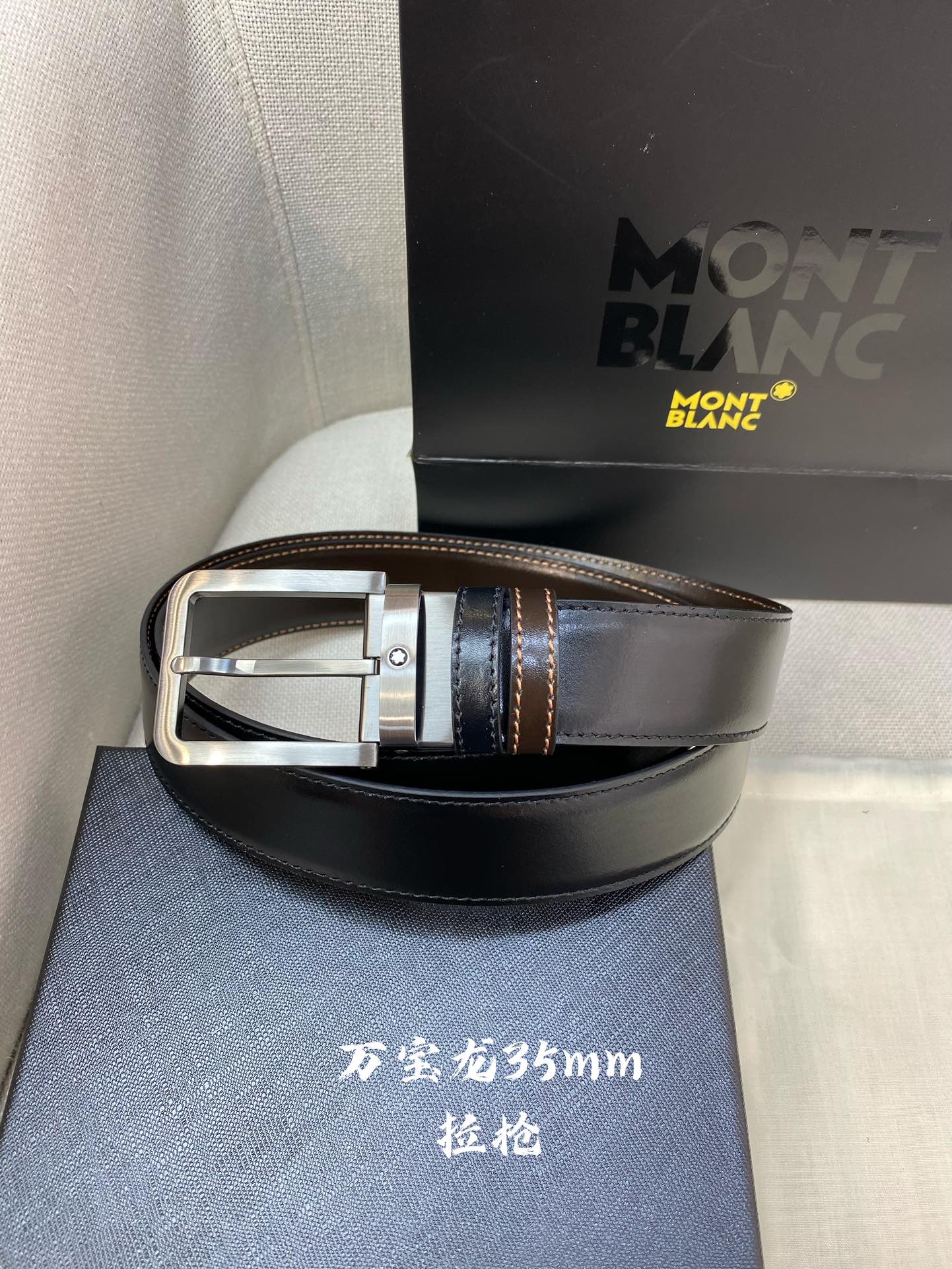 Montblanc Leather Belt Top Grain Leather M-l