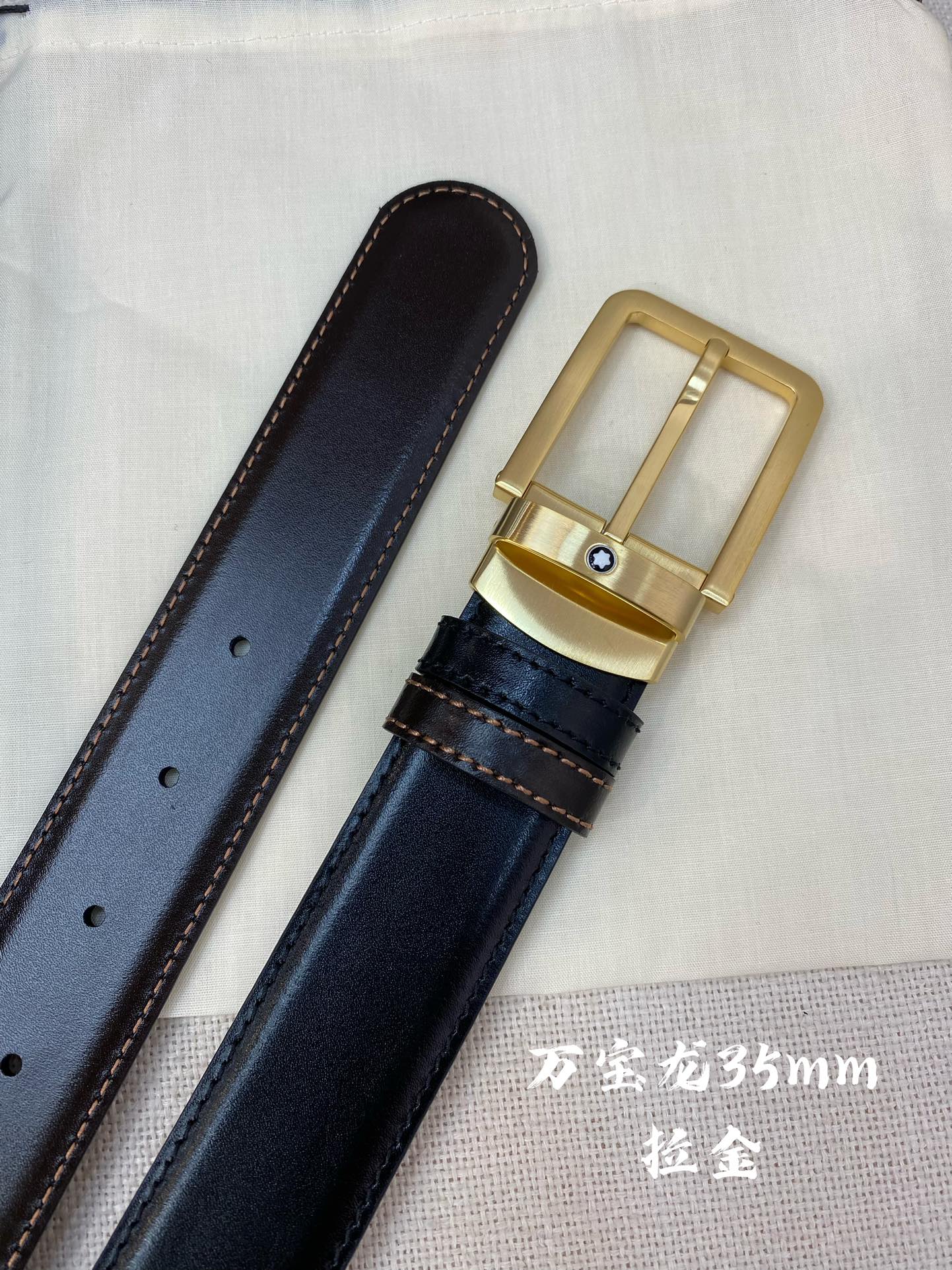 Montblanc Leather Belt Top Grain Leather M-l