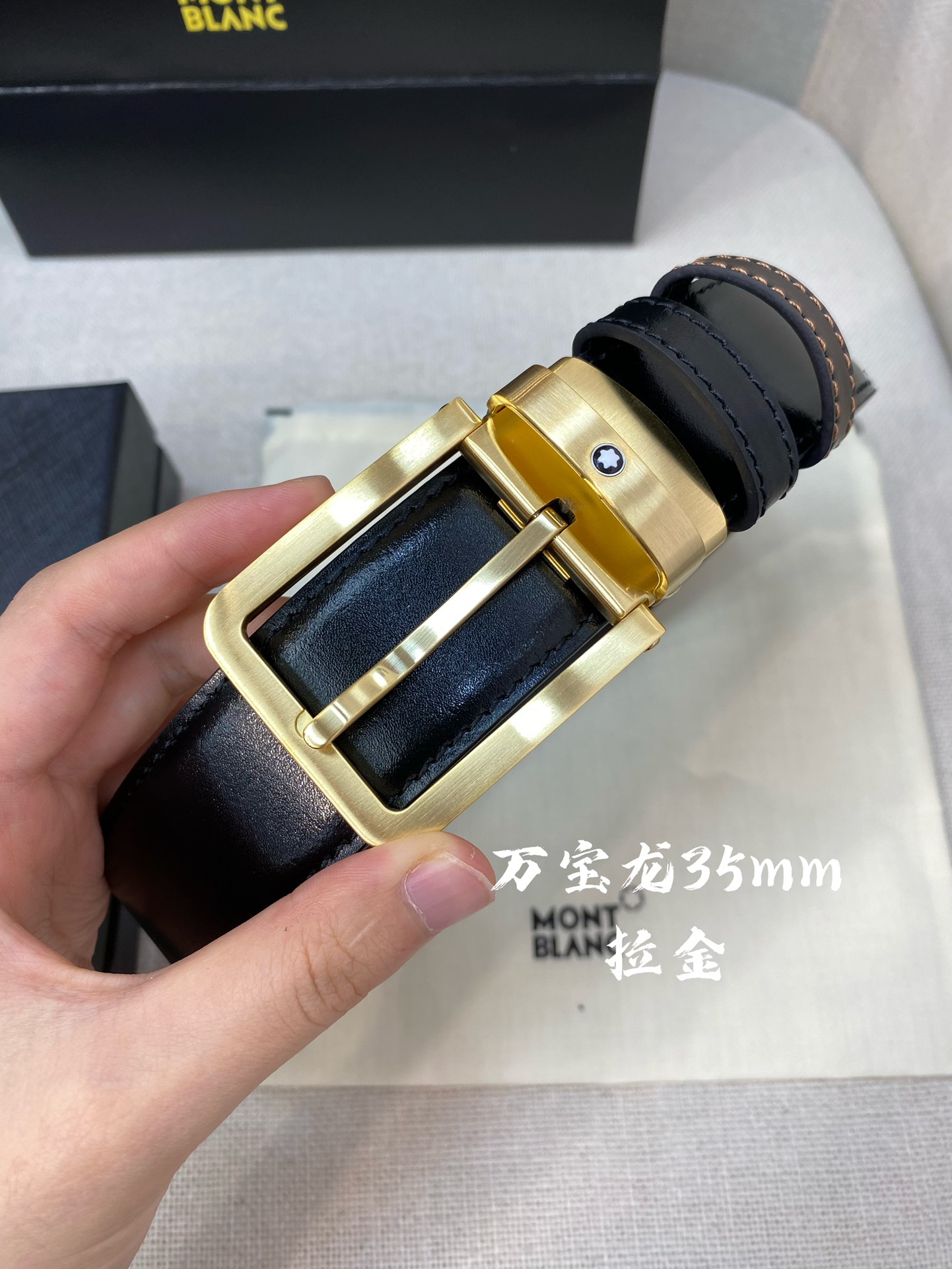 Montblanc Leather Belt Top Grain Leather M-l