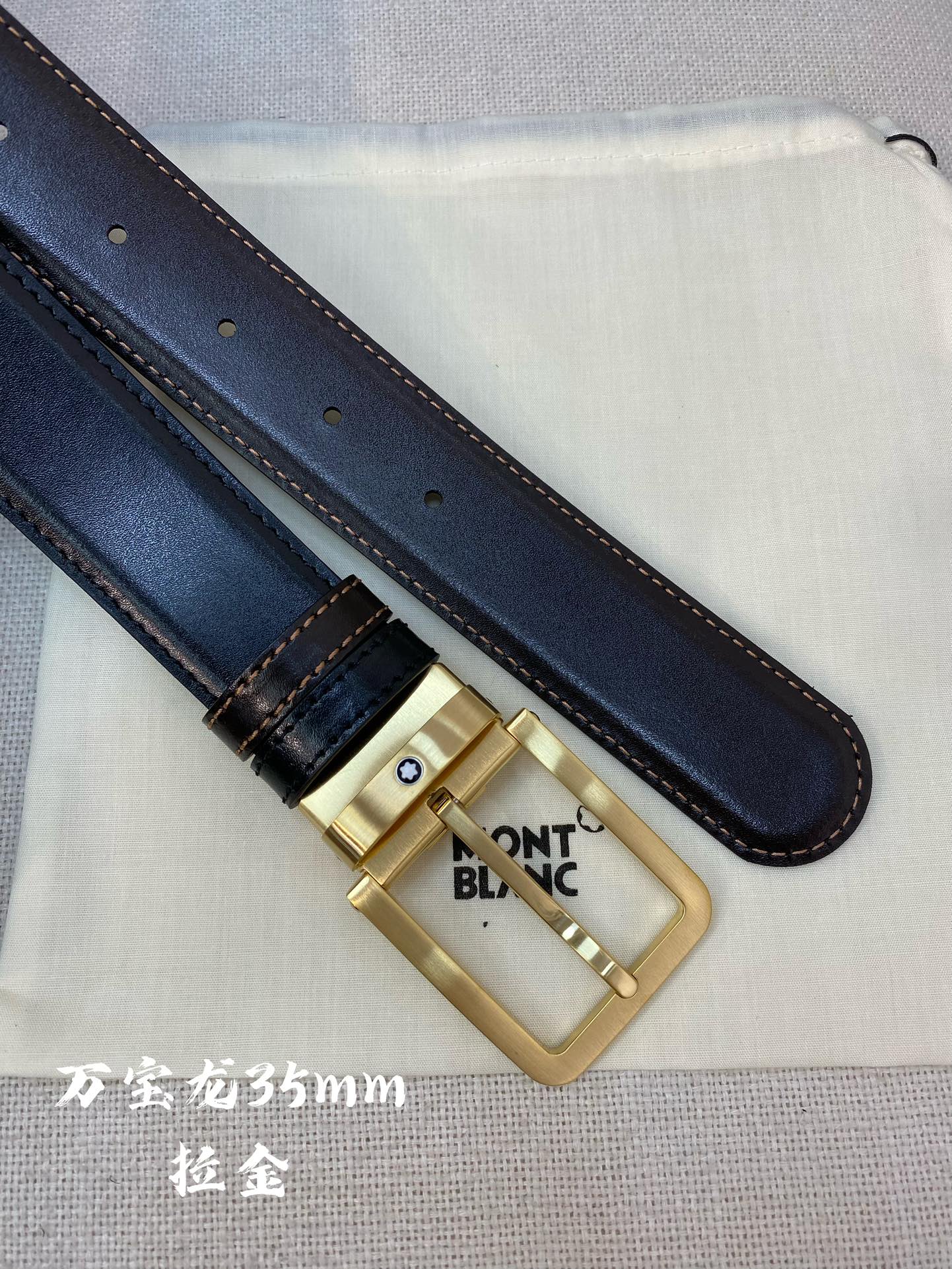 Montblanc Leather Belt Top Grain Leather M-l