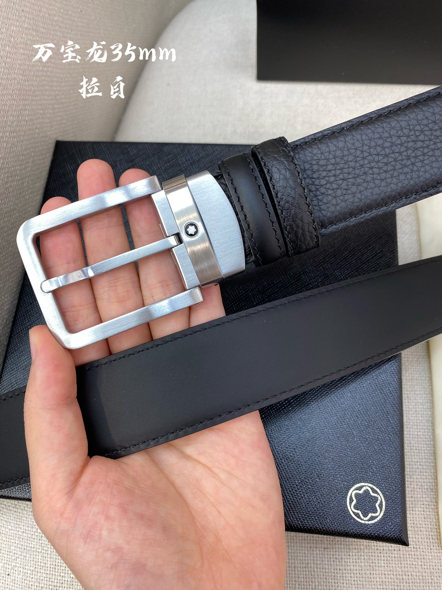Montblanc Leather Belt Top Grain Leather M-l