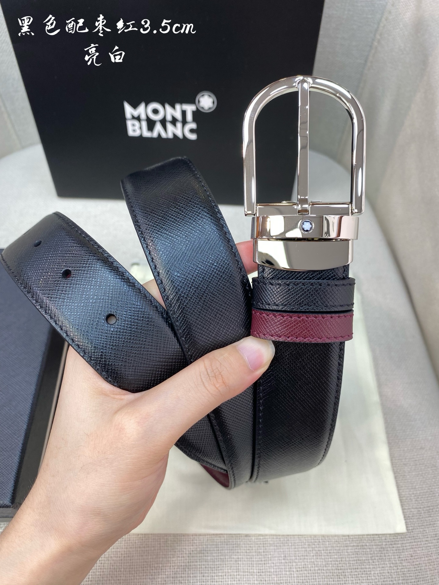 Montblanc Leather Belt Top Grain Leather M-l