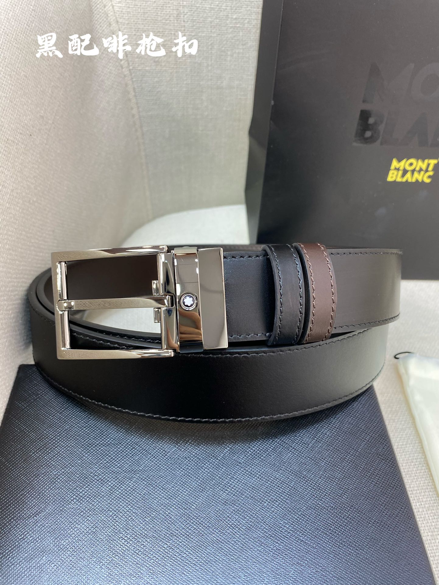 Montblanc Leather Belt Top Grain Leather M-l