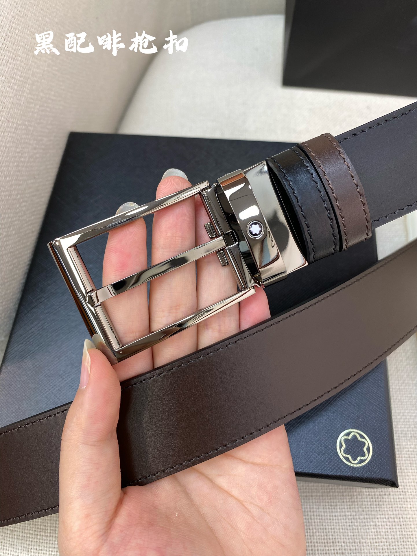 Montblanc Leather Belt Top Grain Leather M-l