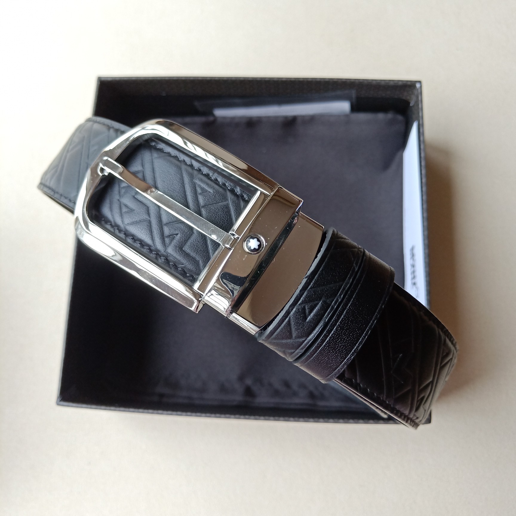 Montblanc Male Leather Belt Cow Leather 5mm-m-l
