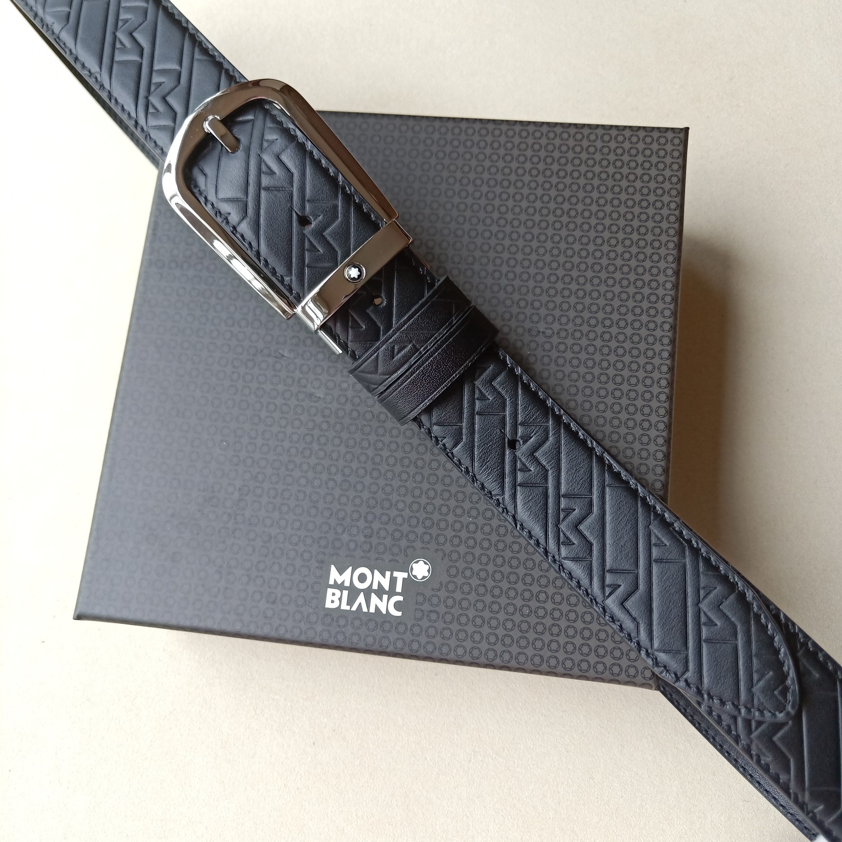Montblanc Male Leather Belt Cow Leather 5mm-m-l