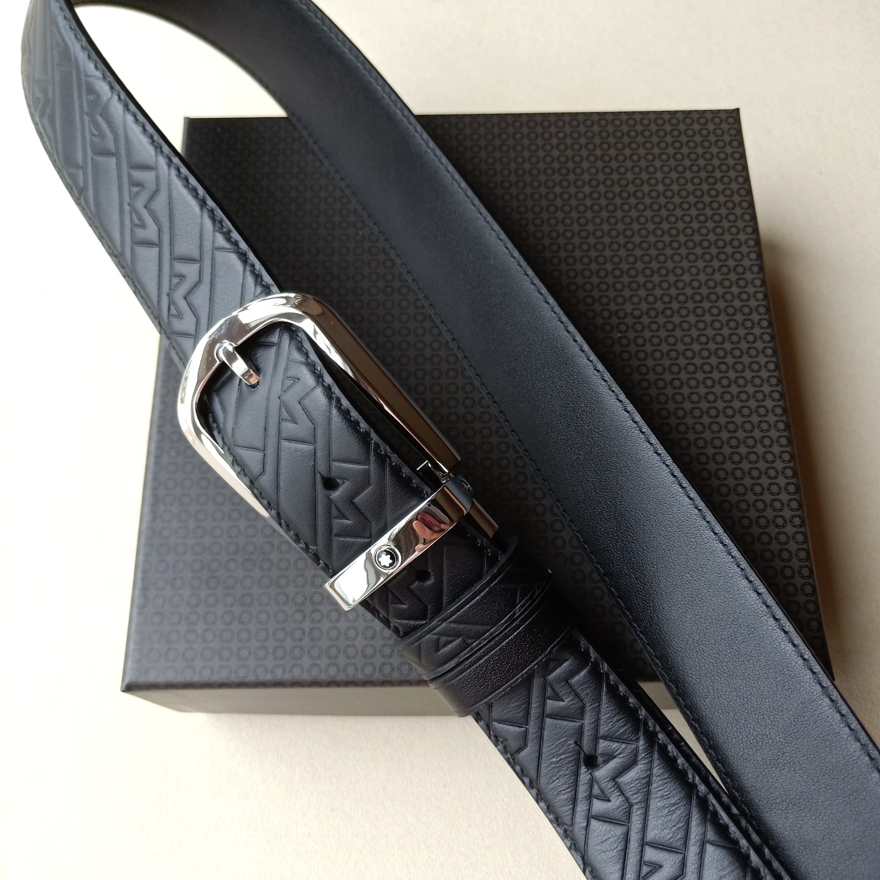 Montblanc Male Leather Belt Cow Leather 5mm-m-l