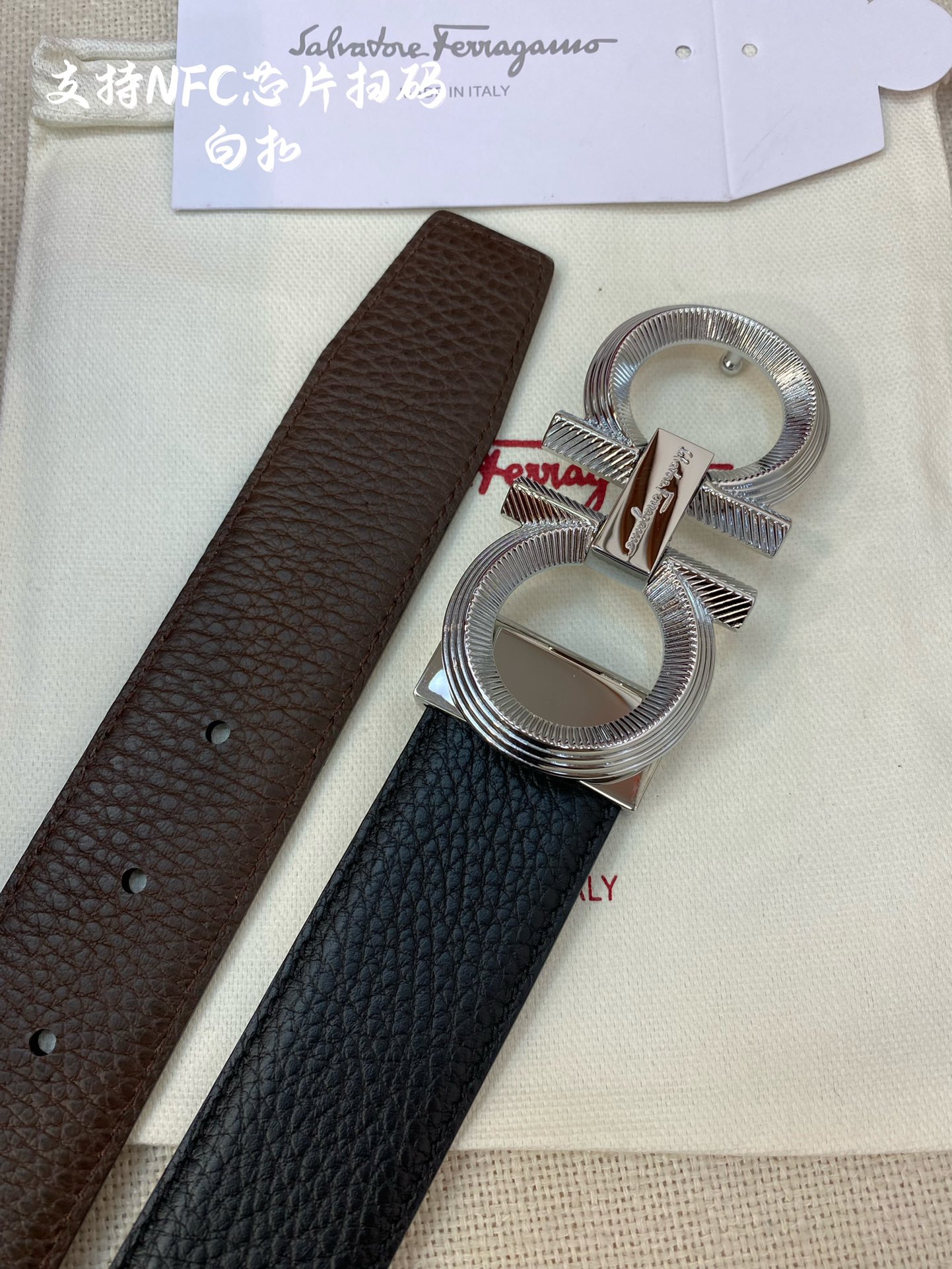Salvatore Ferragamo Male Leather Belt Cow Leather M