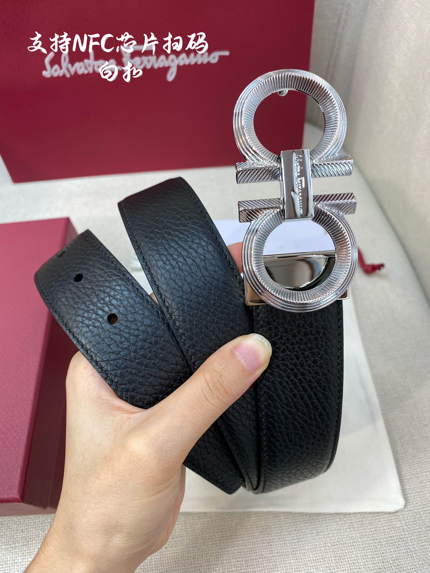 Salvatore Ferragamo Male Leather Belt Cow Leather M