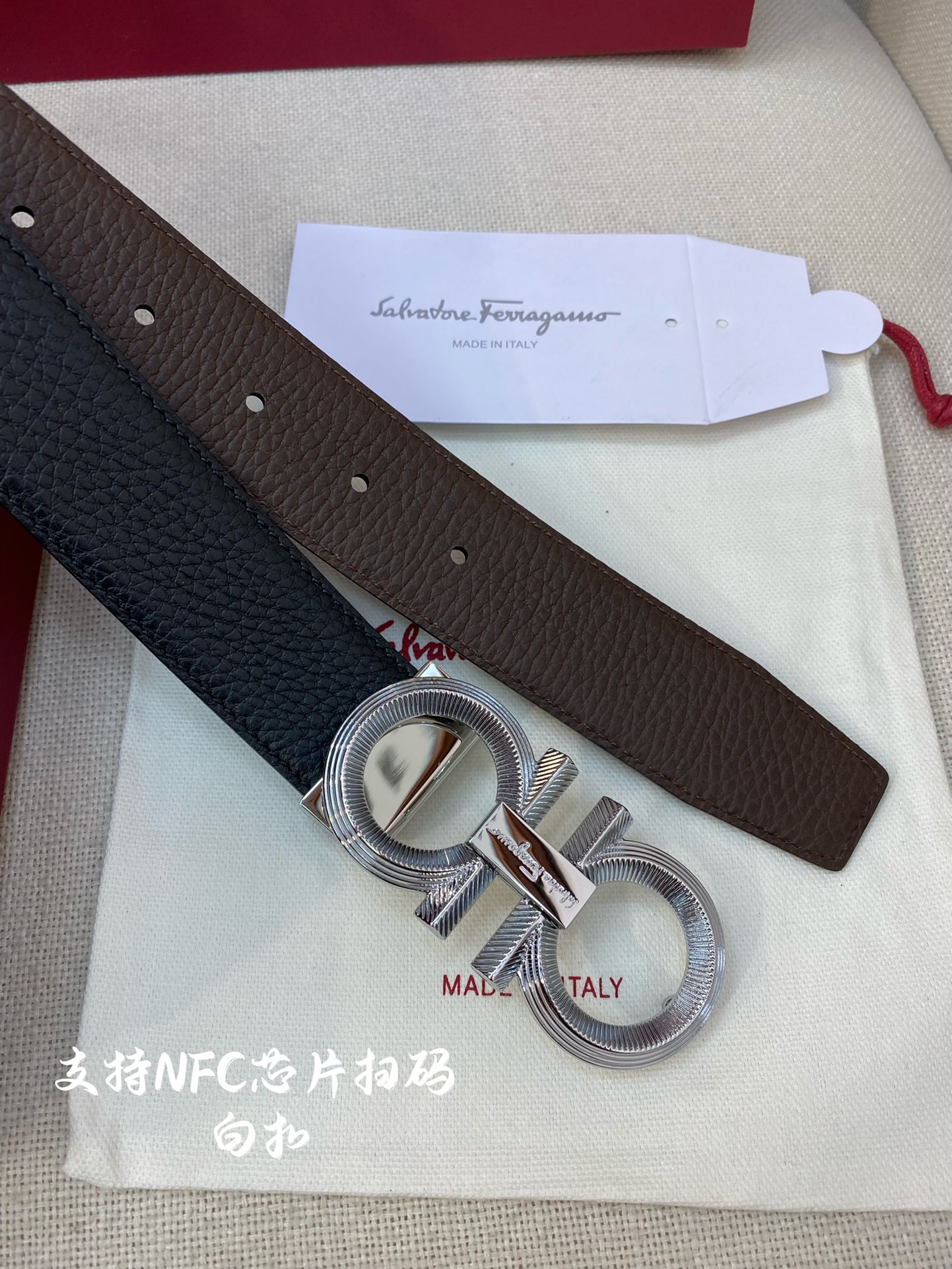 Salvatore Ferragamo Male Leather Belt Cow Leather M
