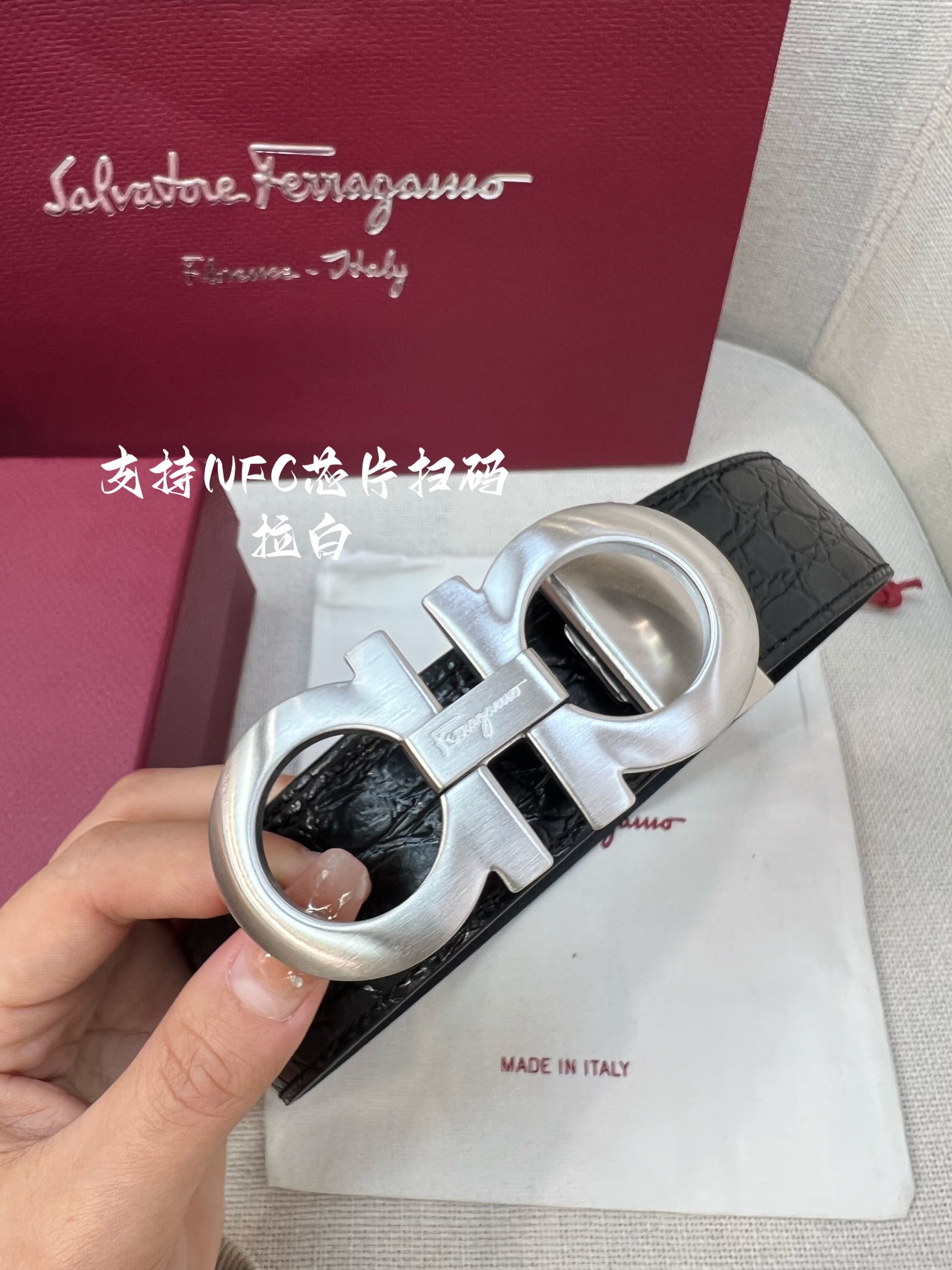 Salvatore Ferragamo Male Leather Belt Cow Leather M