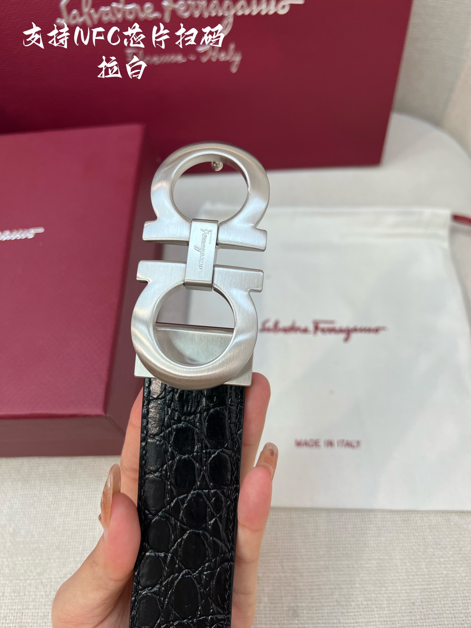 Salvatore Ferragamo Male Leather Belt Cow Leather M