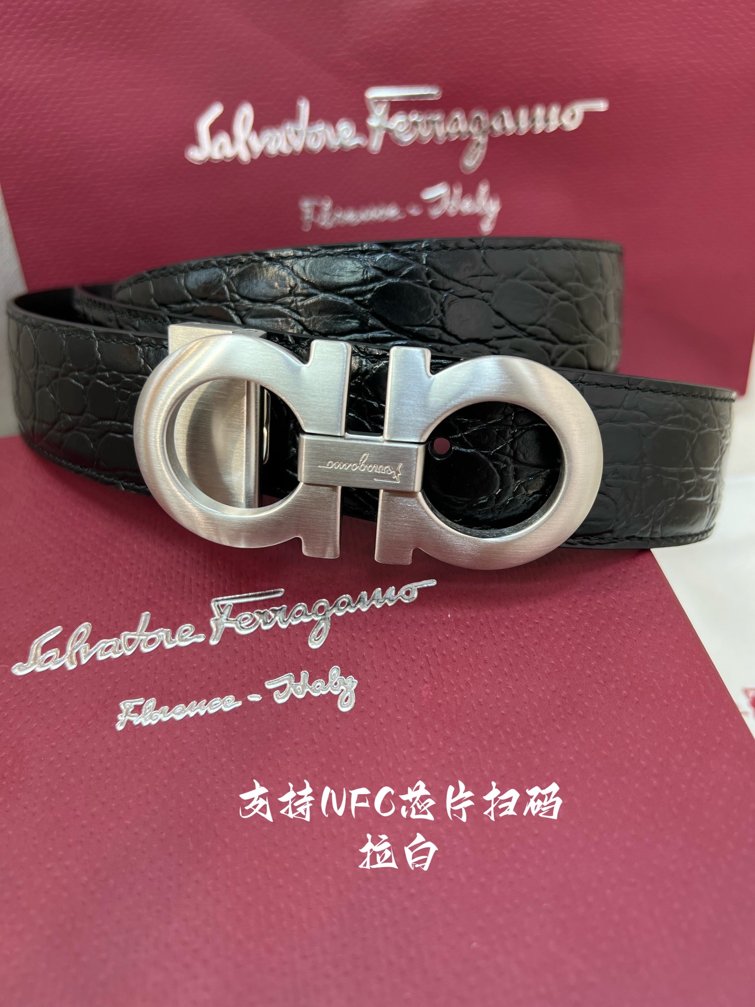 Salvatore Ferragamo Male Leather Belt Cow Leather M