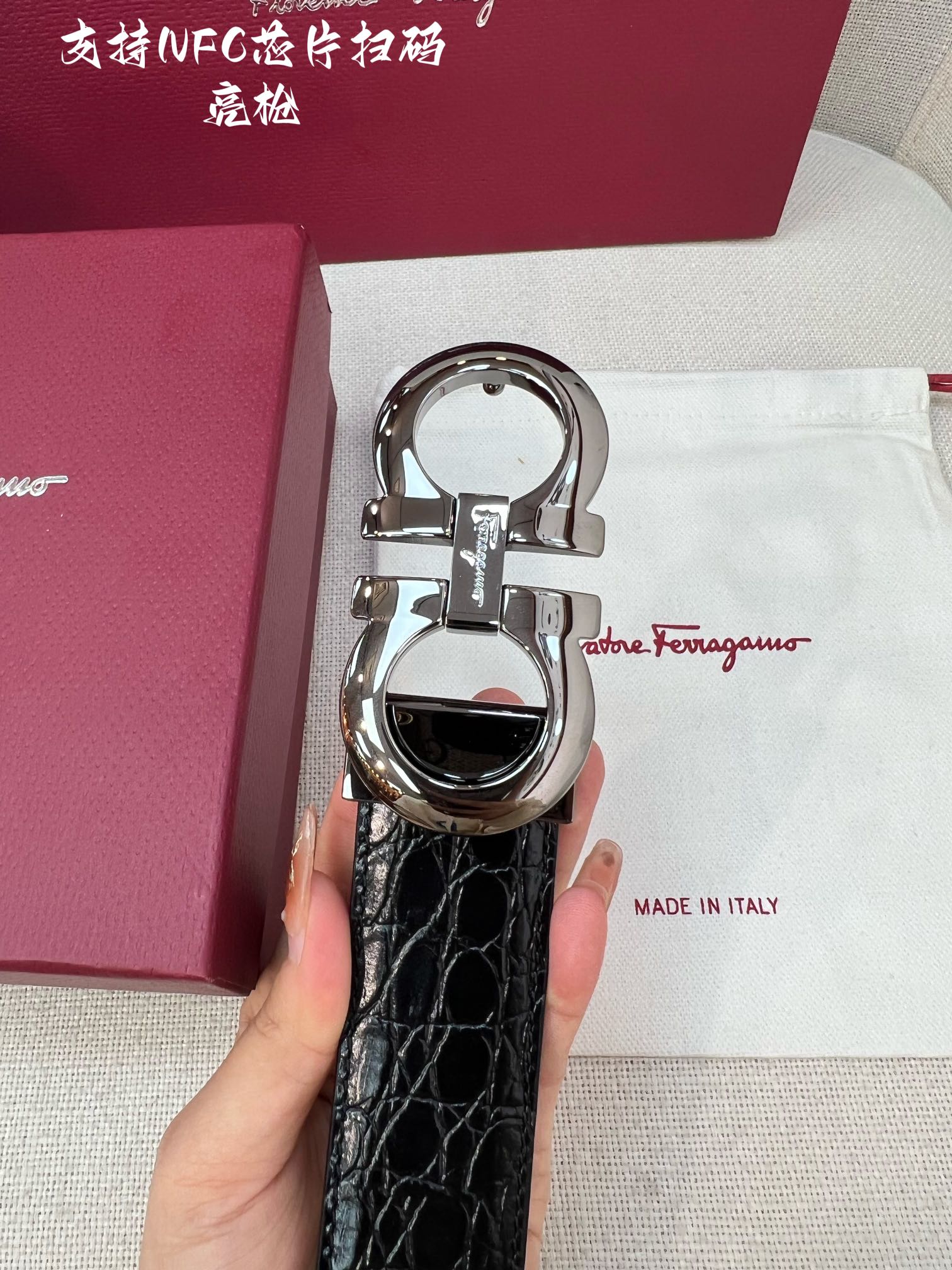 Salvatore Ferragamo Male Leather Belt Cow Leather M