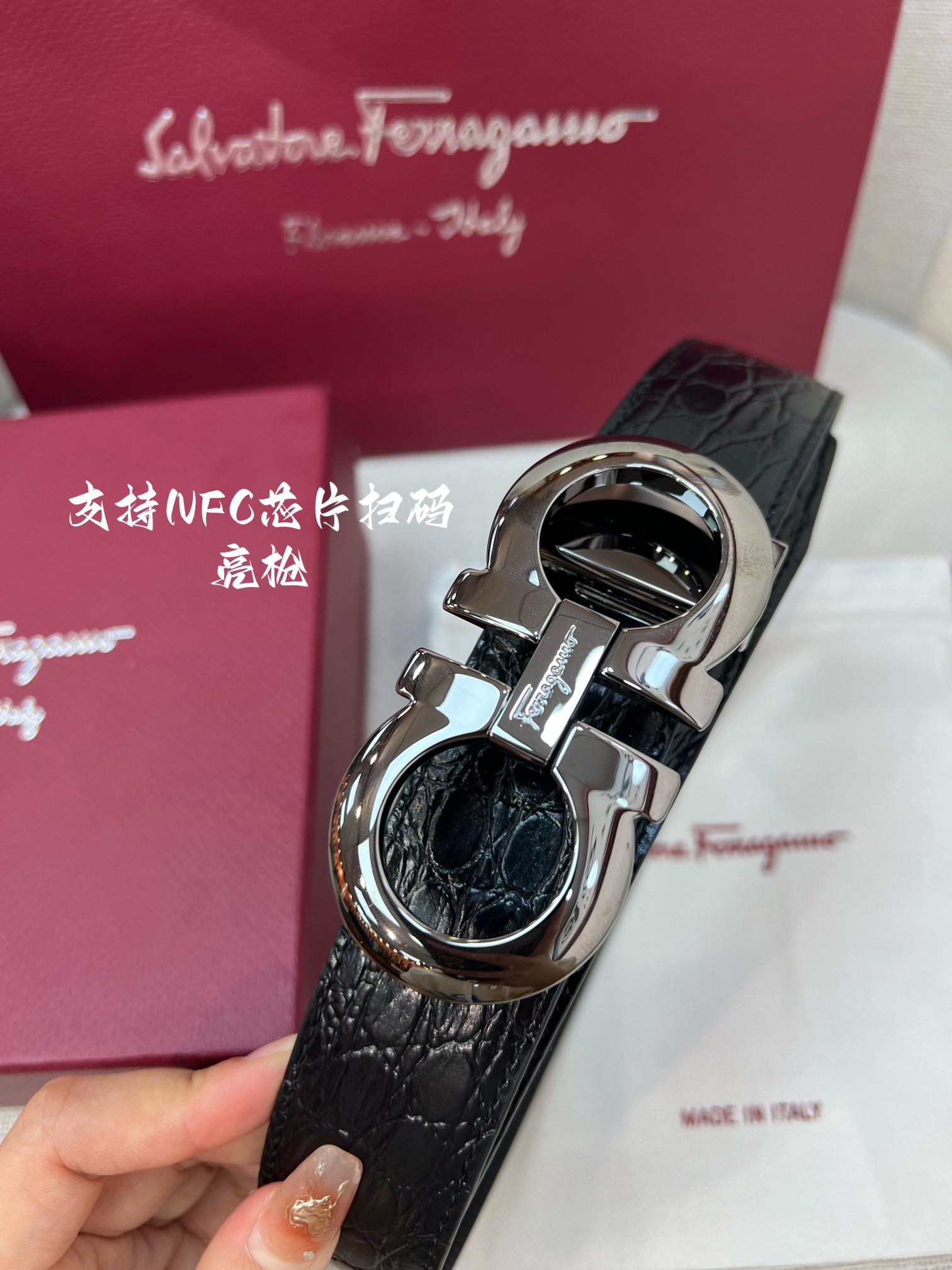 Salvatore Ferragamo Male Leather Belt Cow Leather M